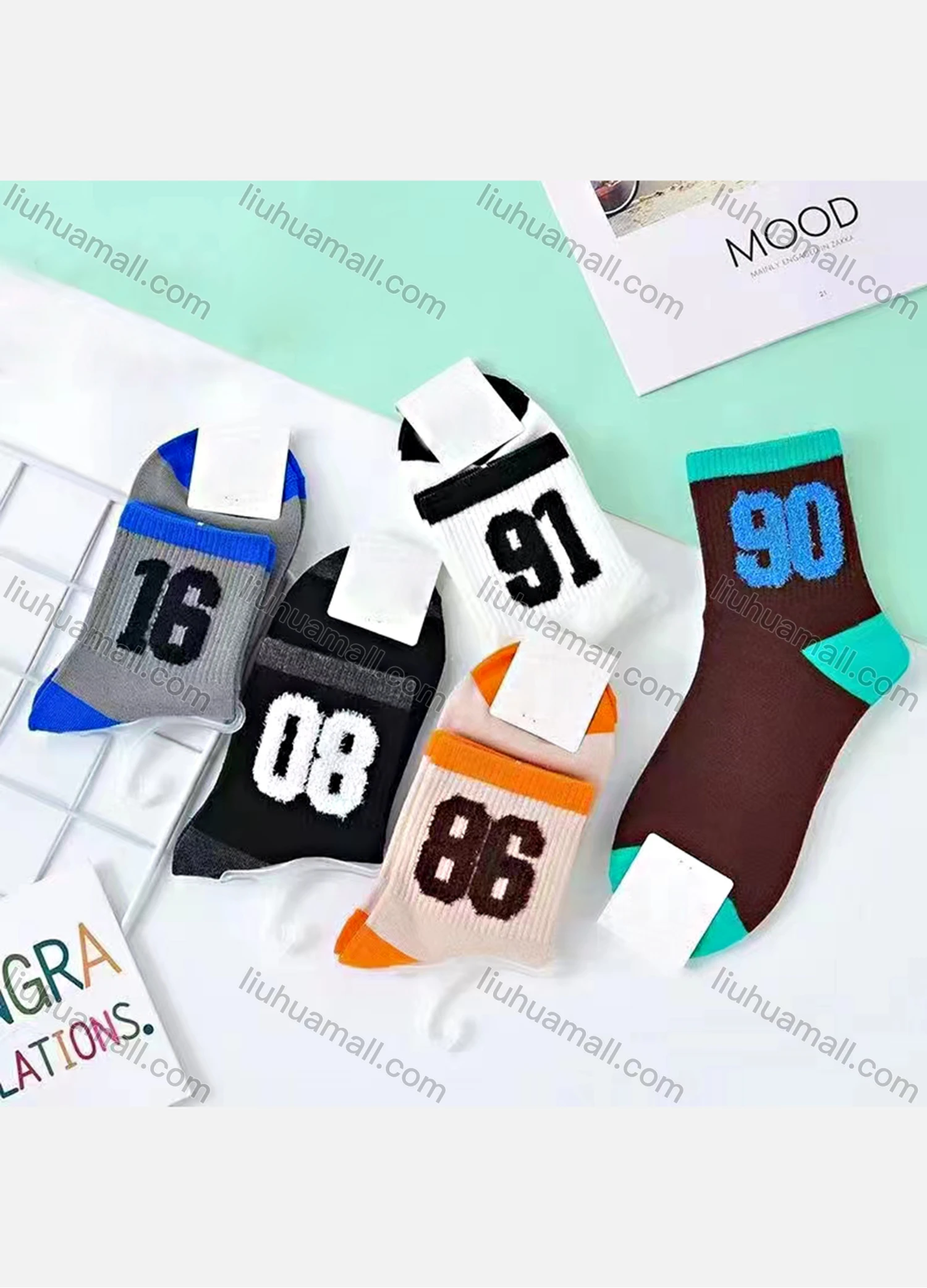 Wholesale Men's Athletic Crew Socks Thick Long Colorblock Basketball Socks - Liuhuamall