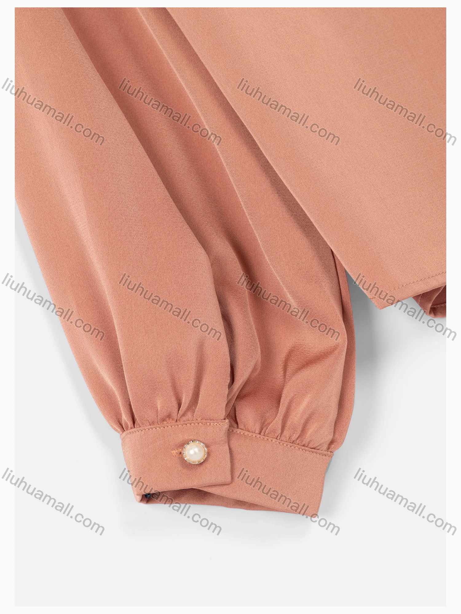 Wholesale Women's Causal Tie Neck Long Sleeve Plain Blouse - Liuhuamall
