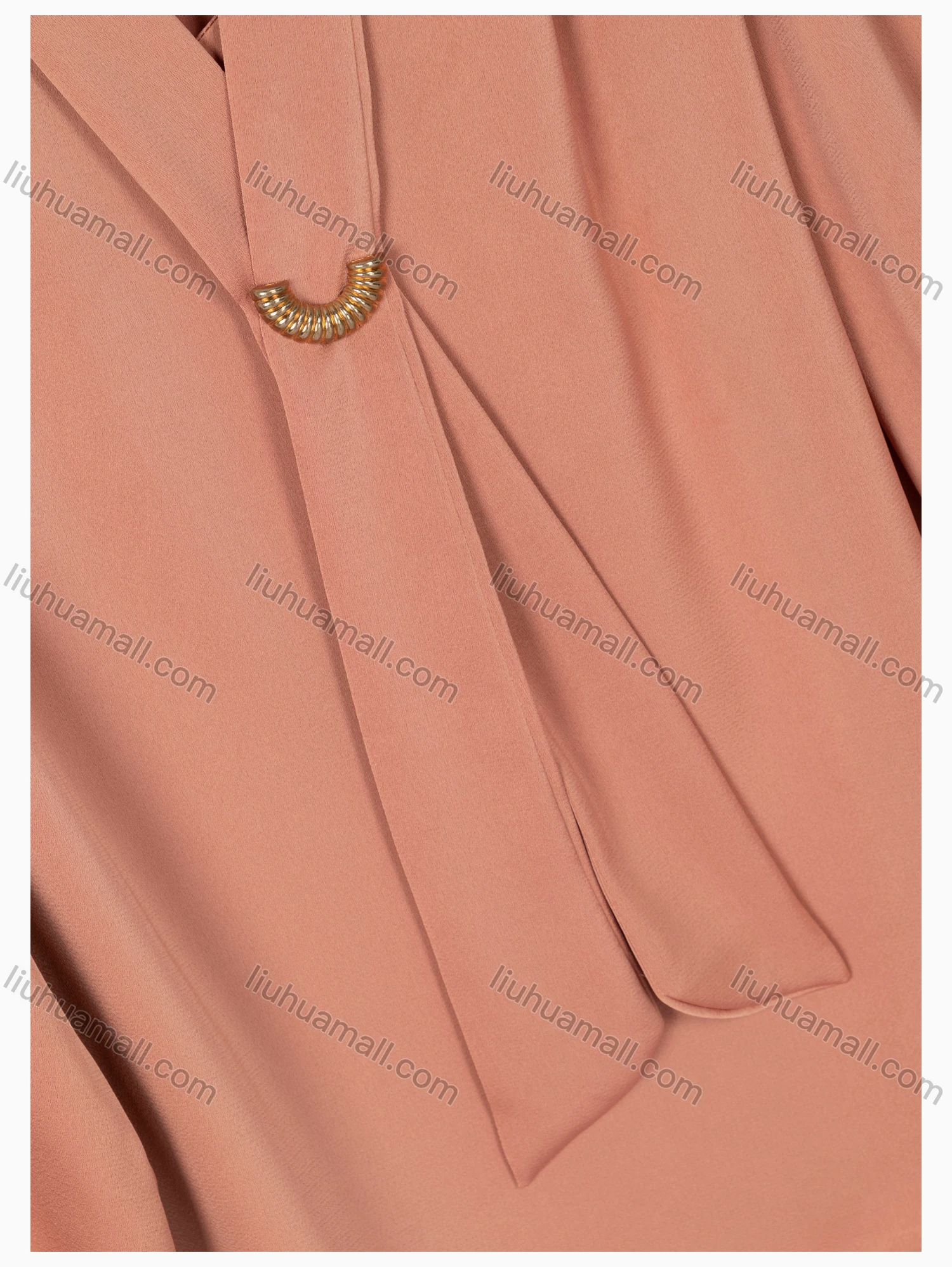 Wholesale Women's Causal Tie Neck Long Sleeve Plain Blouse - Liuhuamall