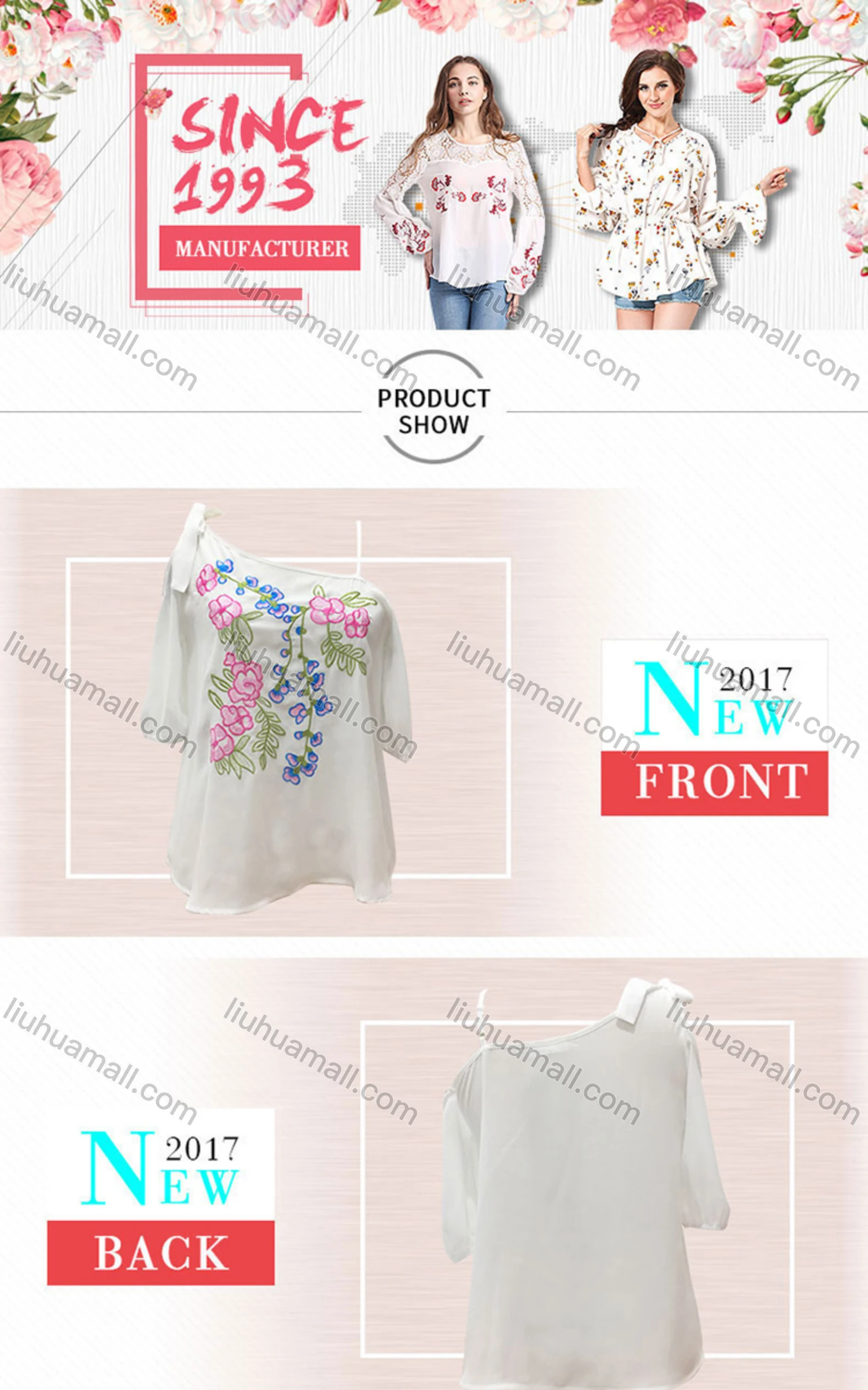 Wholesale Women's Floral Embroidery Spaghetti Straps Lace Up Cami Top - Liuhuamall