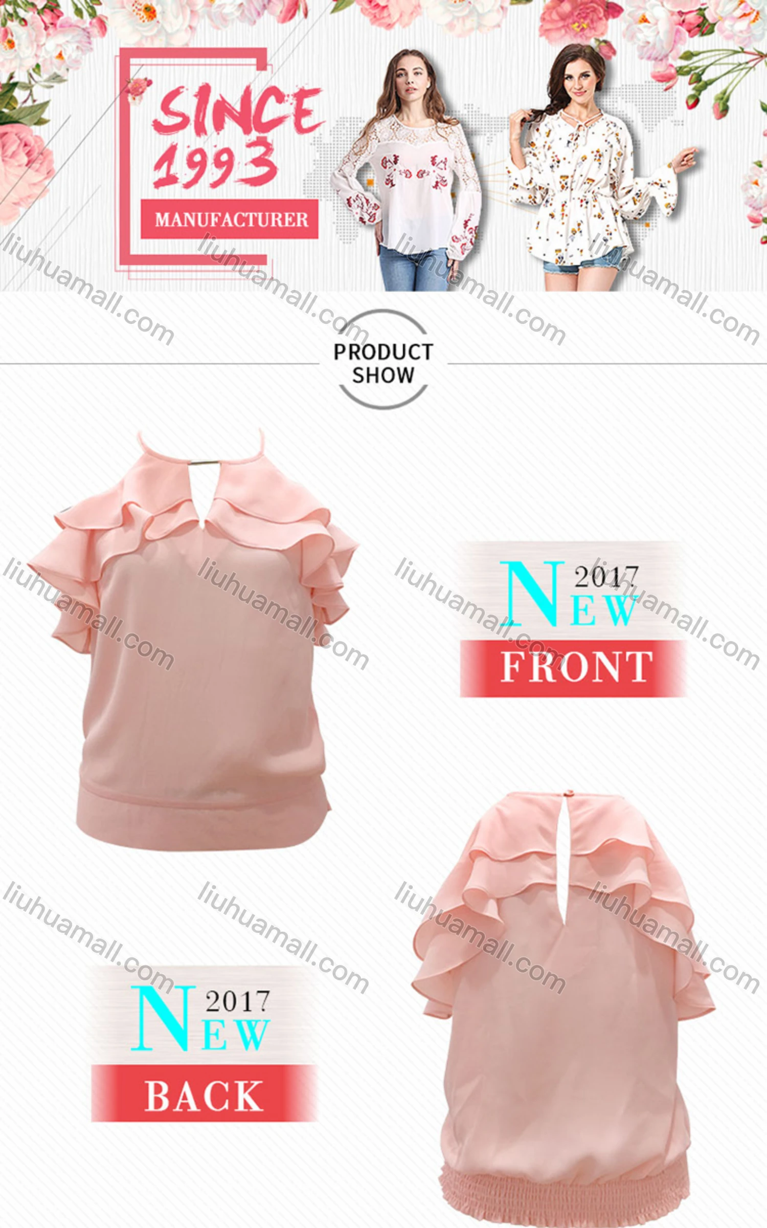 Wholesale Women's Plain Spaghetti Straps Ruffle Trim Cami Top - Liuhuamall