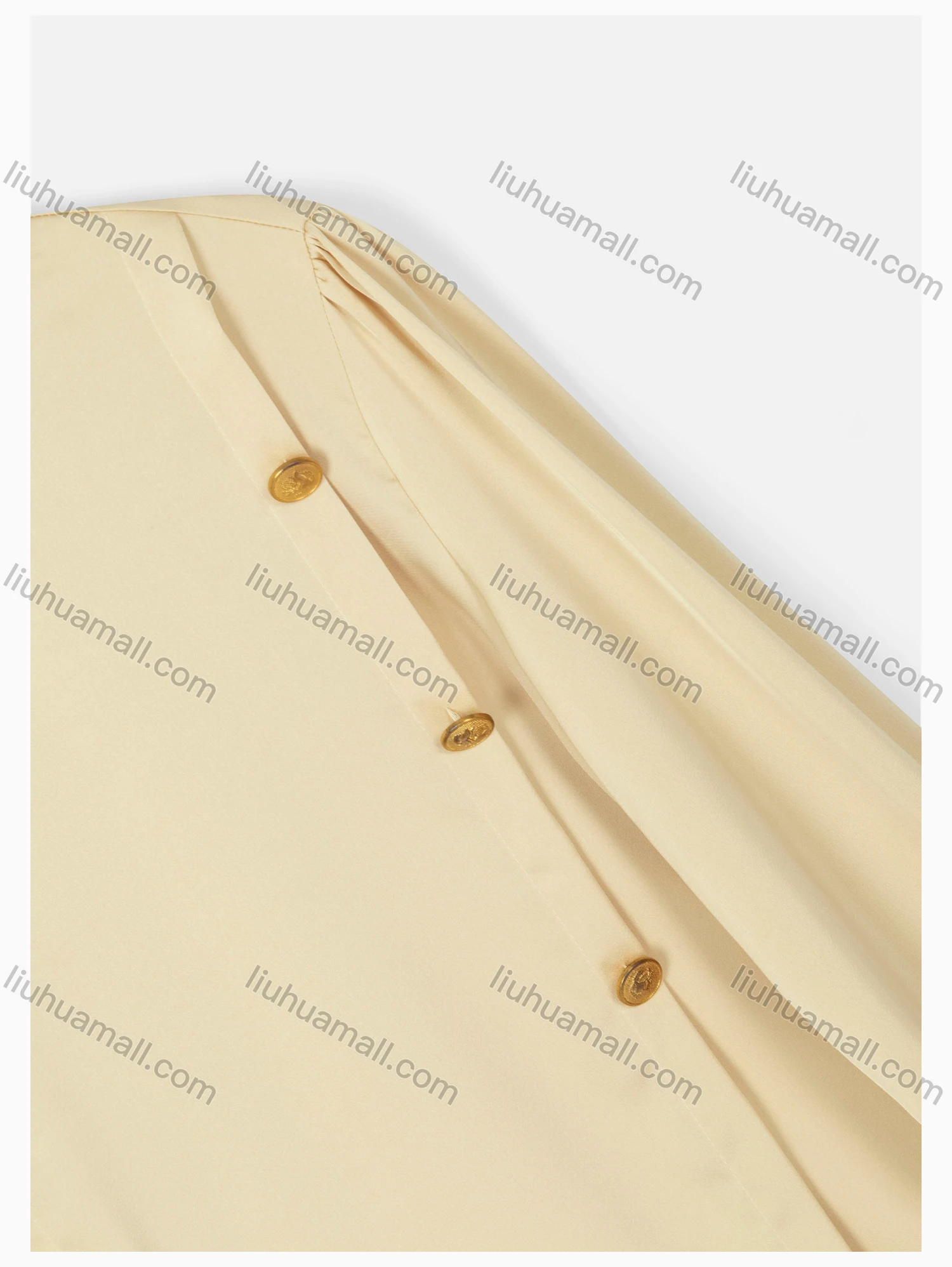 Wholesale Women's Causal Mock Neck Long Sleeve Button Decor Plain Blouse - Liuhuamall