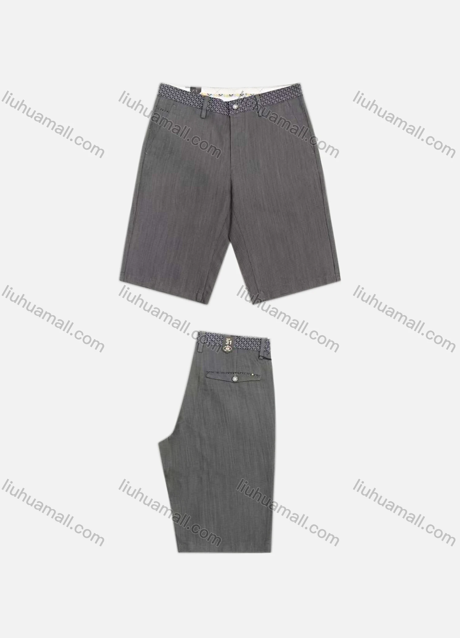 Wholesale Men's Casual 100%Cotton Plain Button Closure Chino Shorts - Liuhuamall