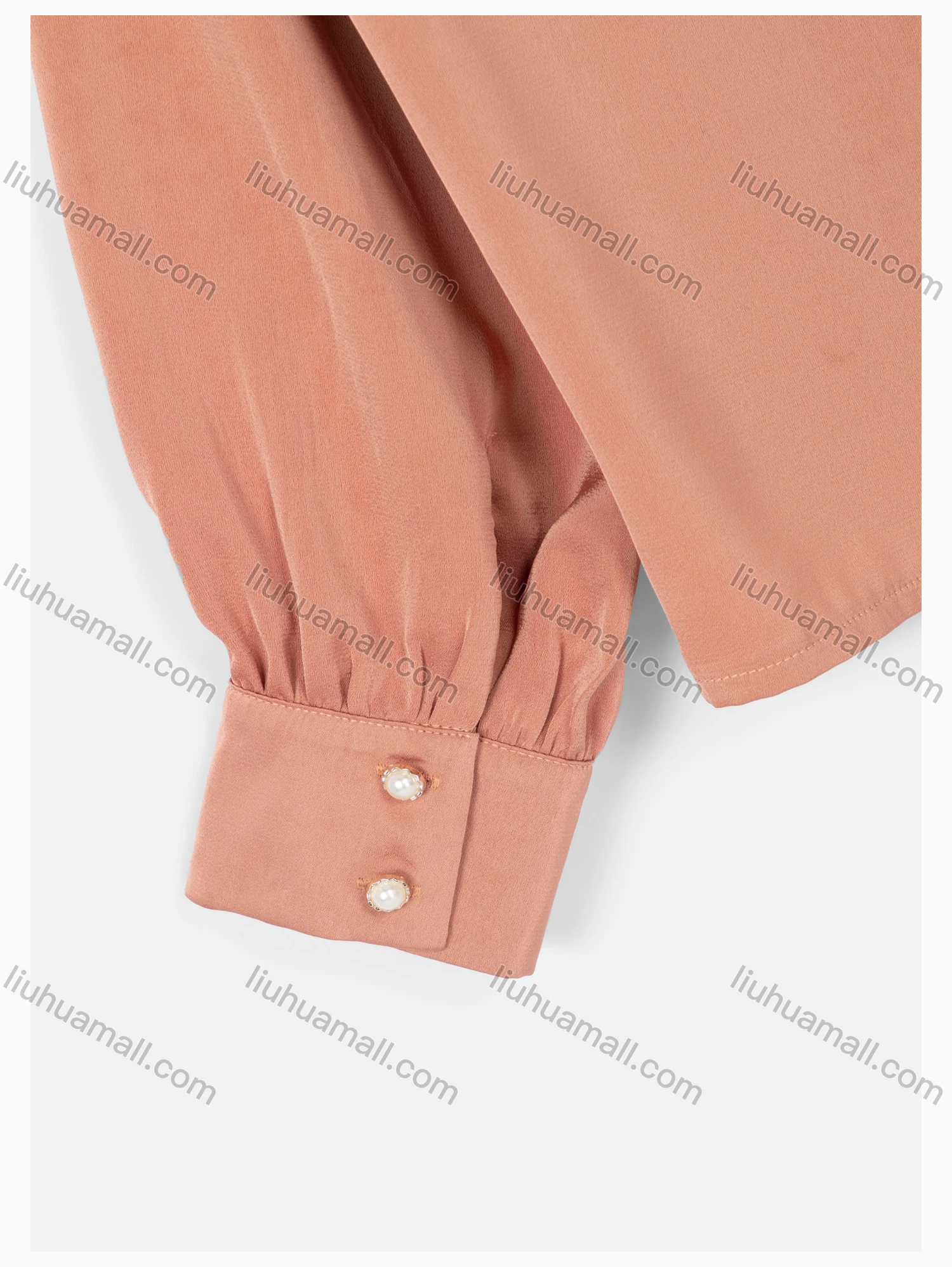 Wholesale Women's Causal Mock Neck Long Sleeve Tie Front Blouse - Liuhuamall