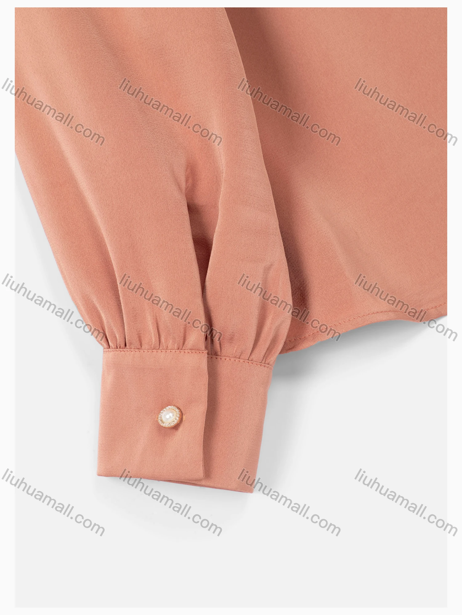 Wholesale Women's Causal V Neck Long Sleeve Fake Pockets Plain Blouse - Liuhuamall