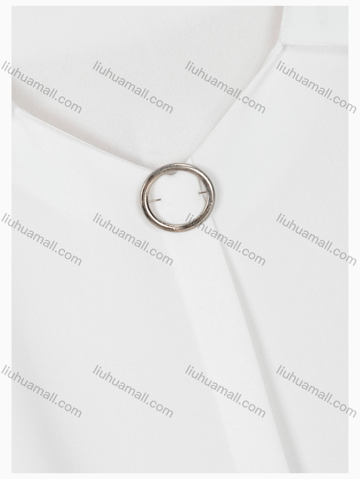 Wholesale Women's Causal V Neck Long Sleeve Tie Side Ring Plain Blouse - Liuhuamall
