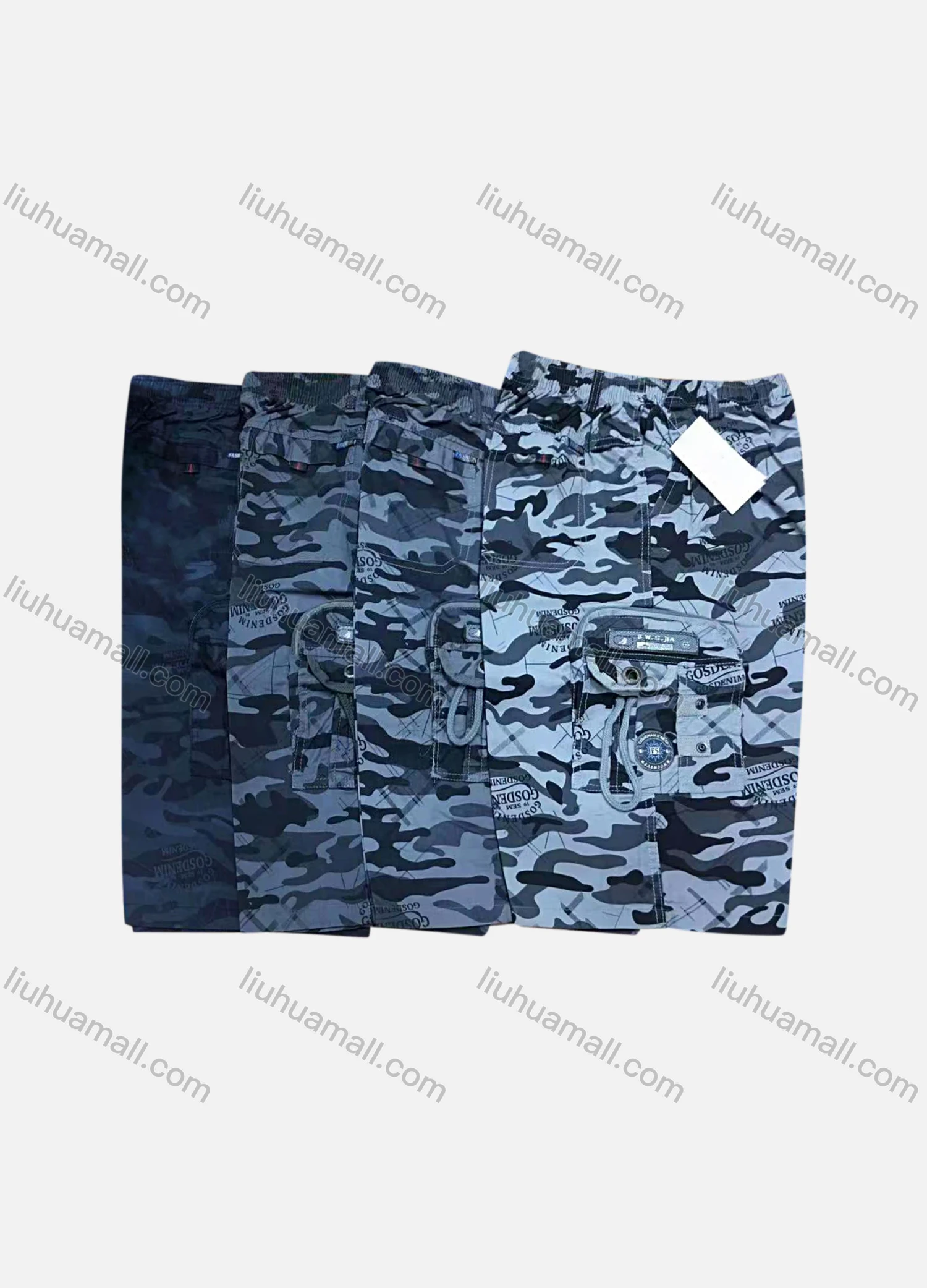 Wholesale Men's Casual 100%Cotton Camouflage Flap Pockets Cargo Shorts - Liuhuamall