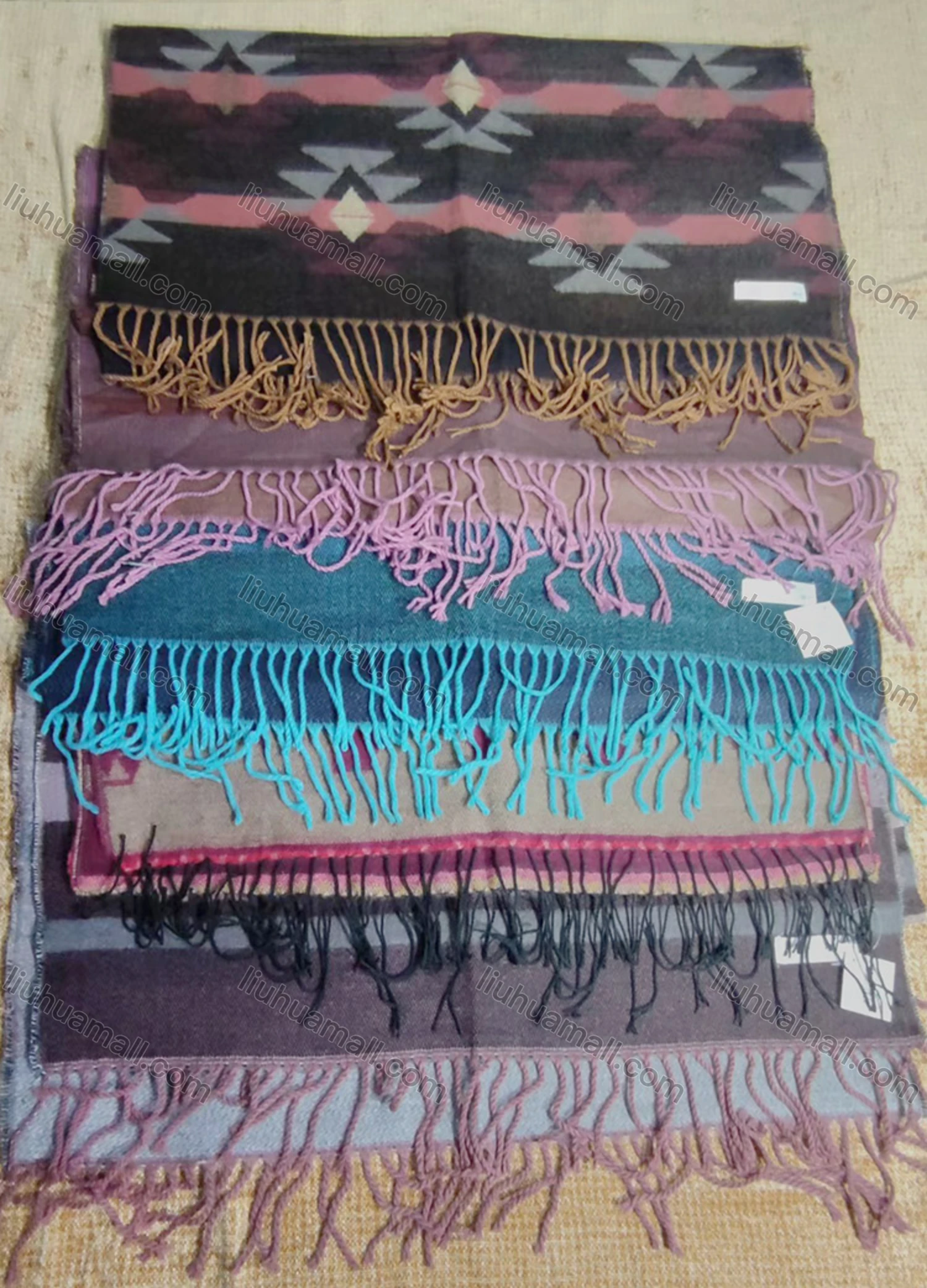 Wholesale Unisex Casual Allover Print Scarf Hem Scarf - Liuhuamall