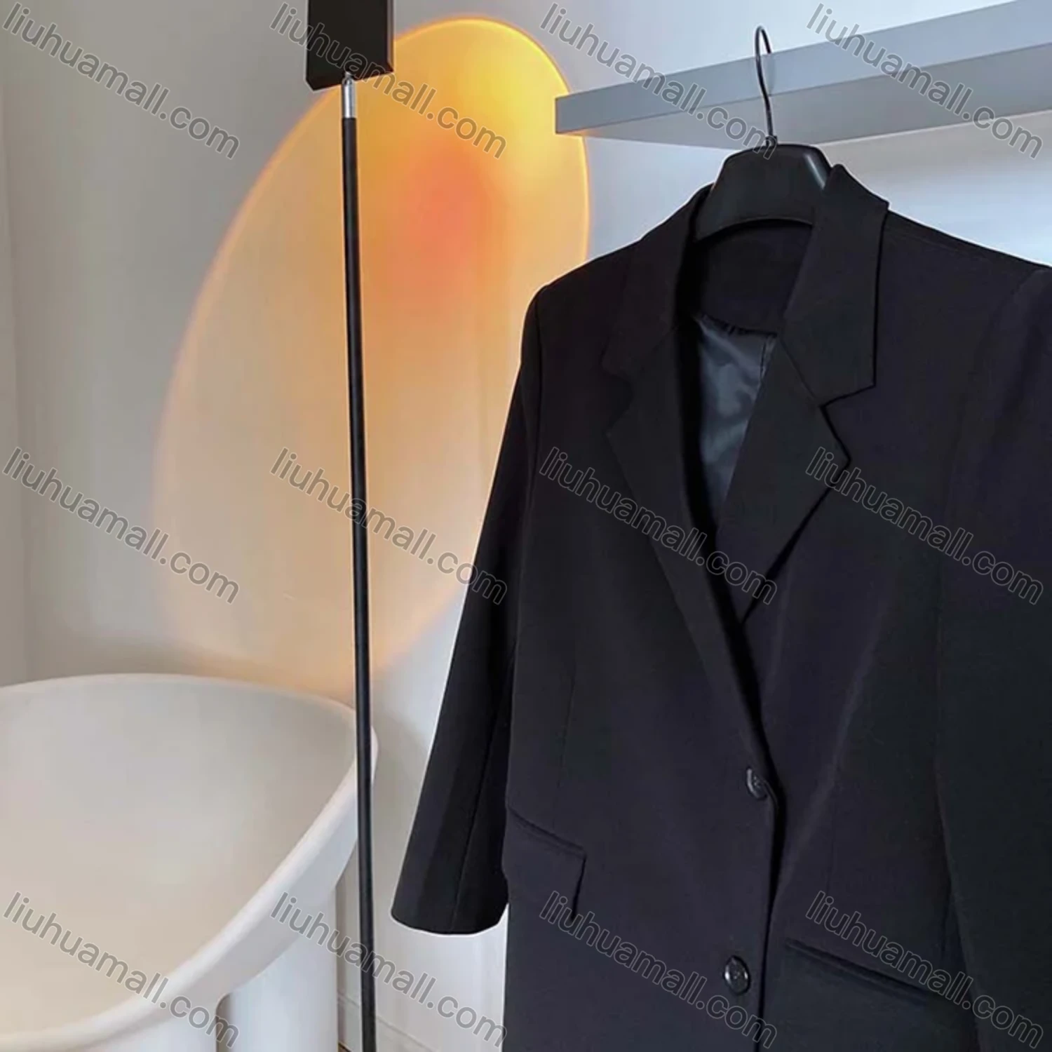Wholesale Women's Plain Lapel Long Sleeve Mid Length Suit Coat - Liuhuamall