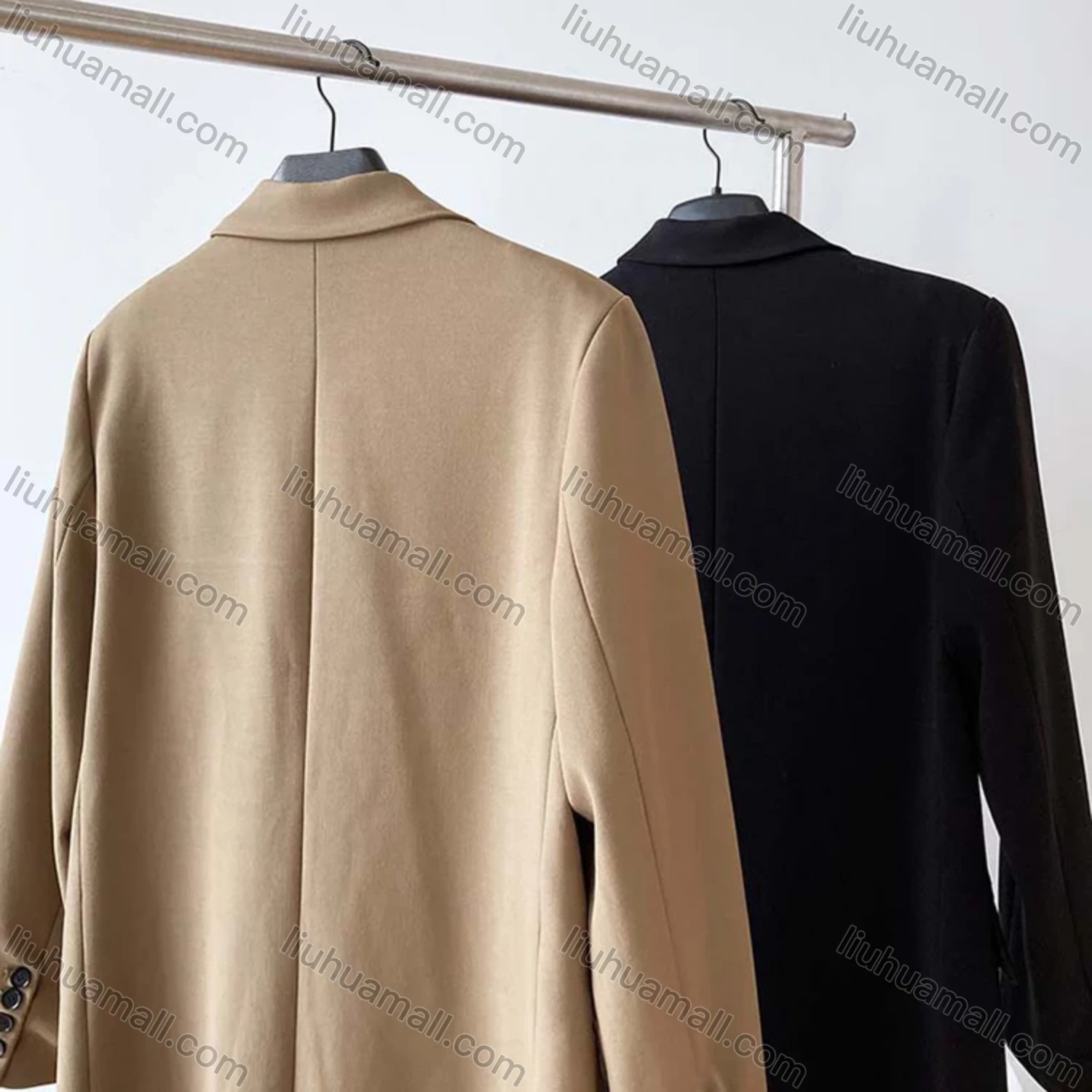 Wholesale Women's Plain Lapel Long Sleeve Mid Length Suit Coat - Liuhuamall