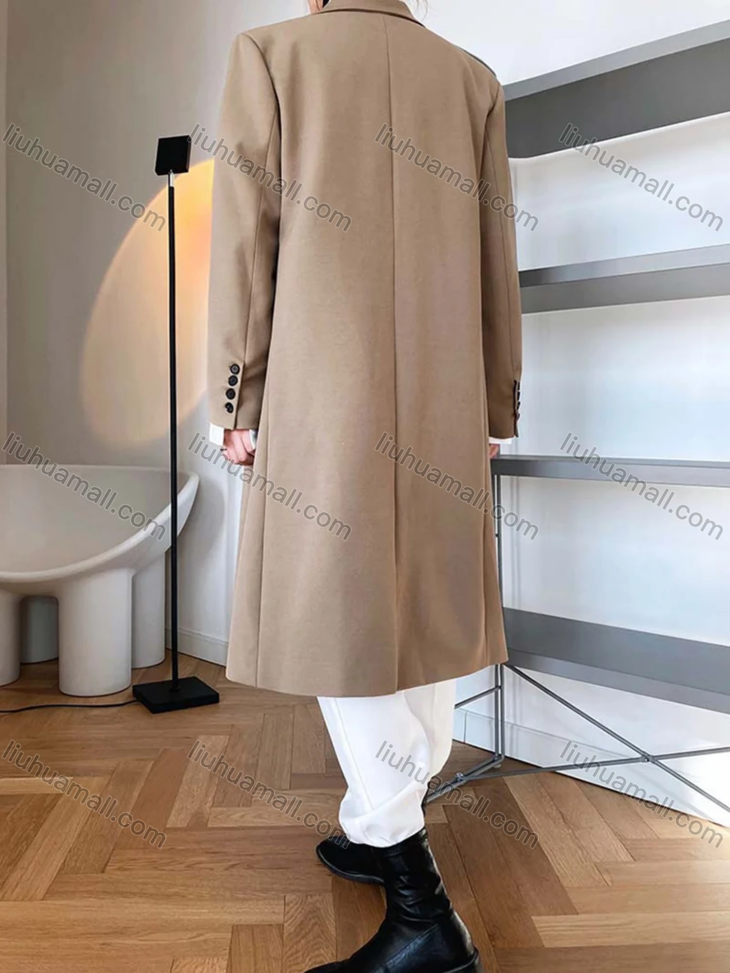Wholesale Women's Plain Lapel Long Sleeve Mid Length Suit Coat - Liuhuamall