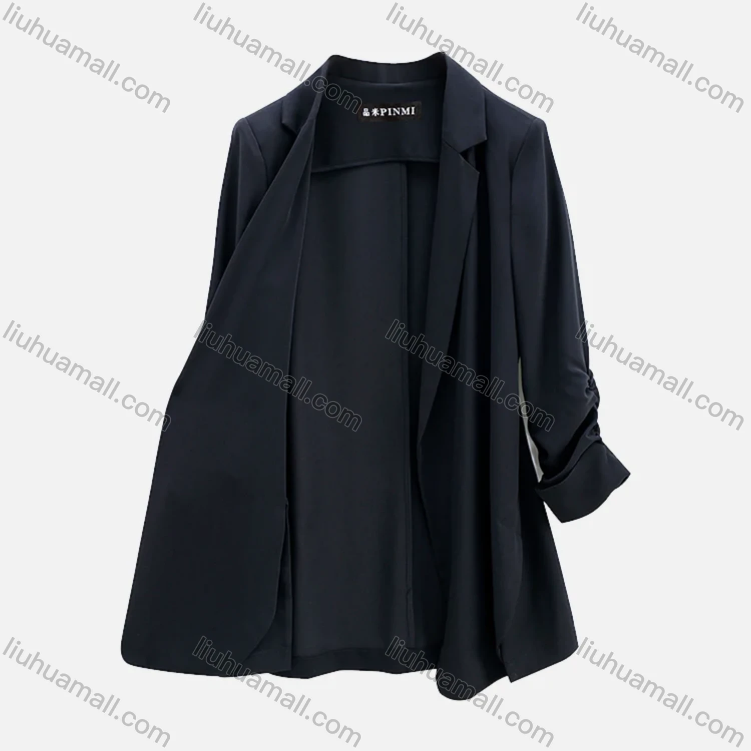 Wholesale Women's Plain Chiffon Lapel Long Sleeve Suit Jacket Cardigan - Liuhuamall