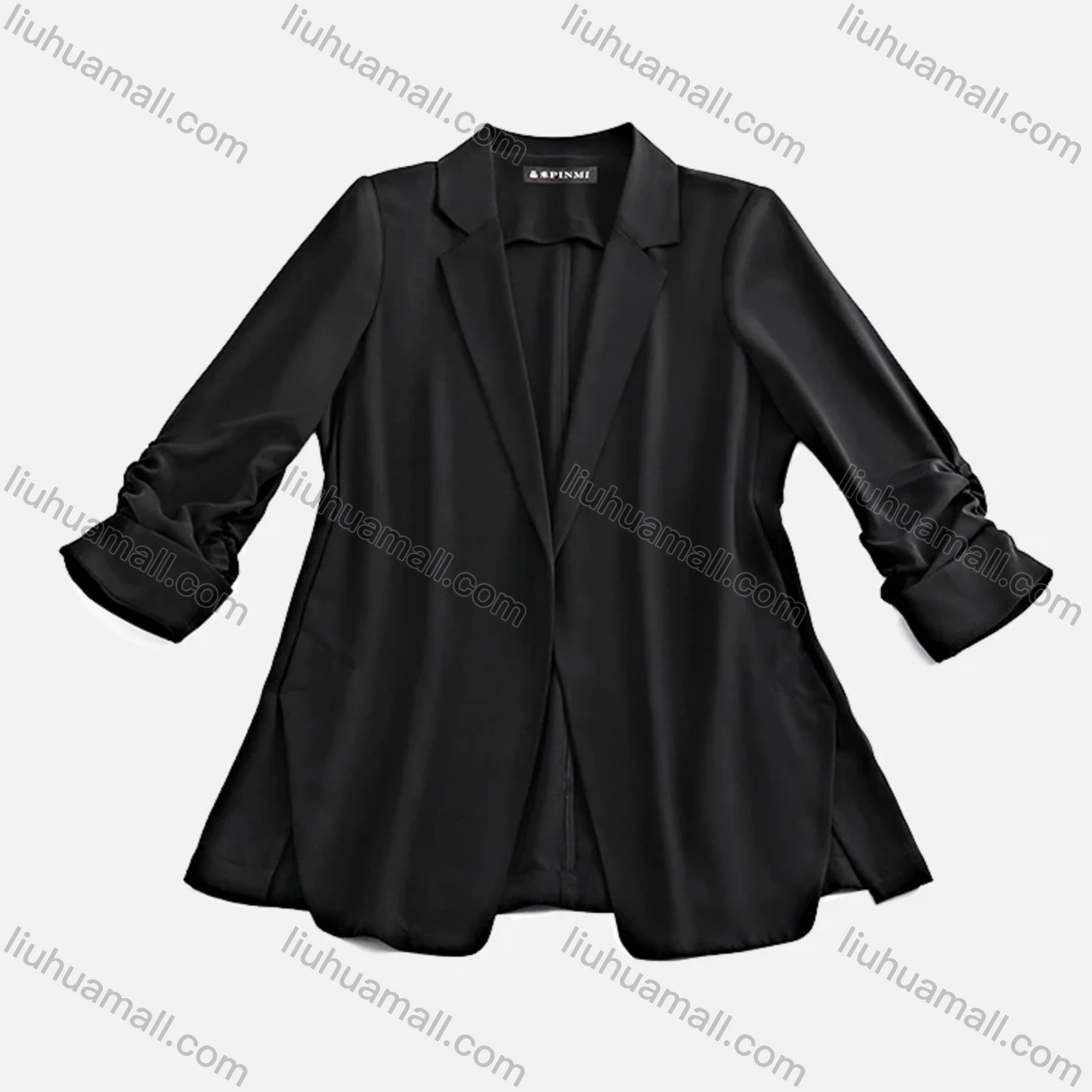 Wholesale Women's Plain Chiffon Lapel Long Sleeve Suit Jacket Cardigan - Liuhuamall