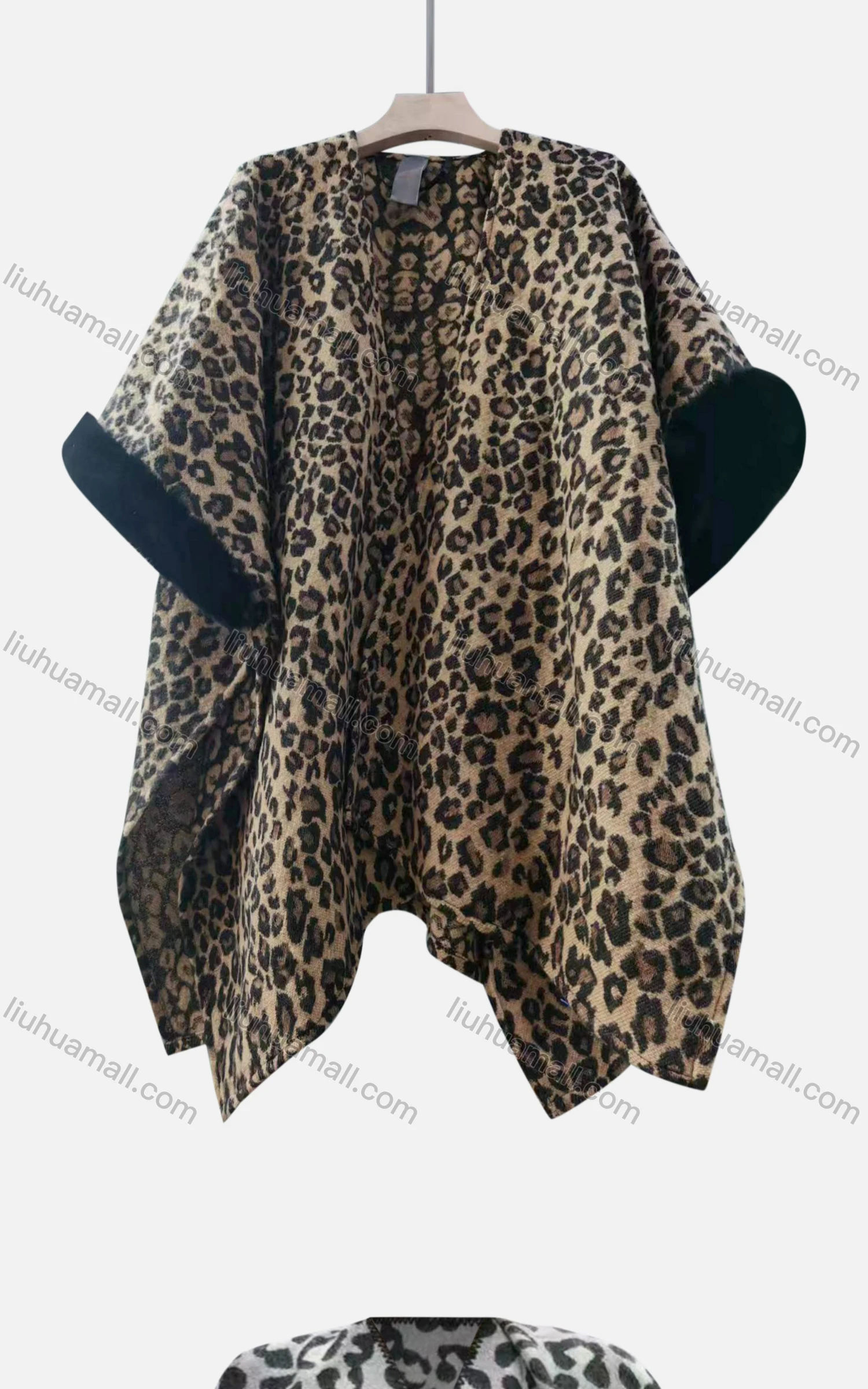 Wholesale Women's Casual Bat Sleeve Leopard Print Cape - Liuhuamall