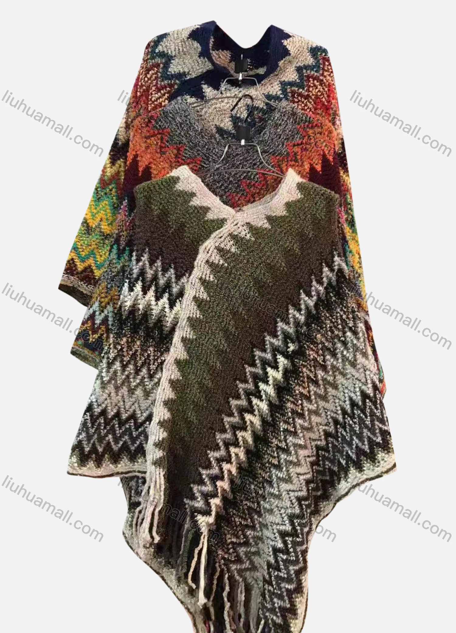 Wholesale Women's Casual Bat Sleeve Scarf Hem Wave Cape - Liuhuamall