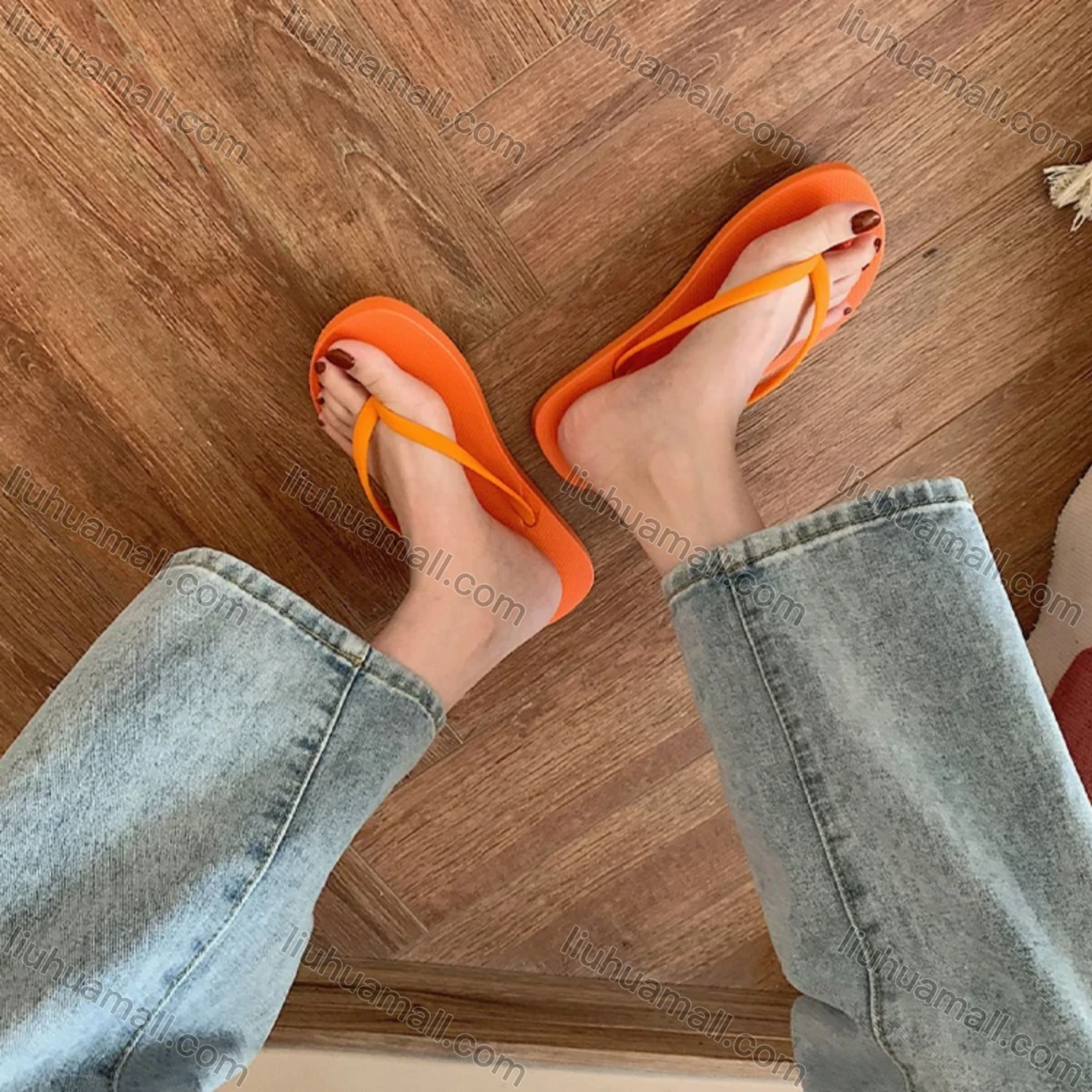 Wholesale Women's Plain Flip Flop Sandal - Liuhuamall