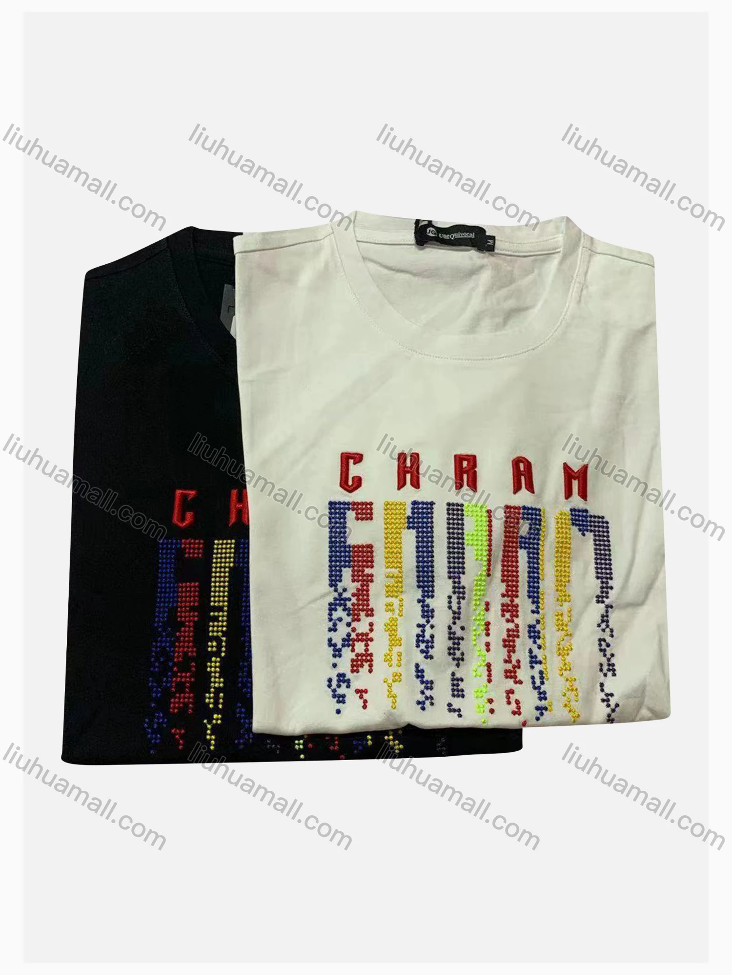 Wholesale Men's Casual Round Neck Short Sleeve Embroidered Letter T-Shirt - Liuhuamall