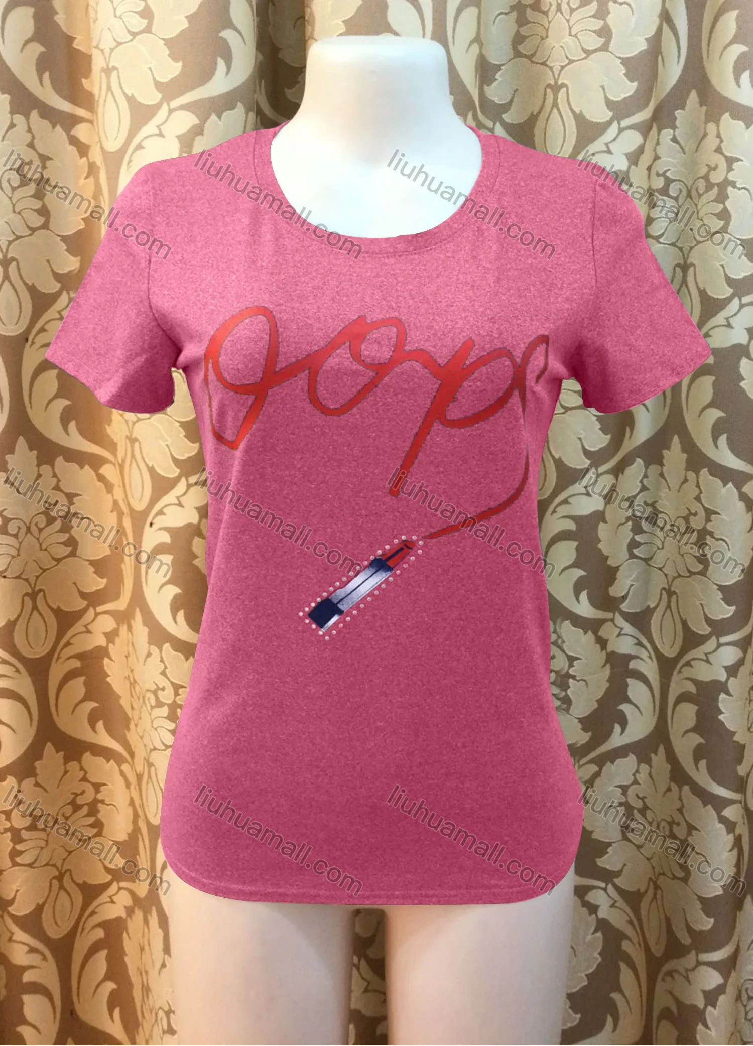 Wholesale Women's Casusal Letter Print Round Neck Short Sleeve Tee - Liuhuamall