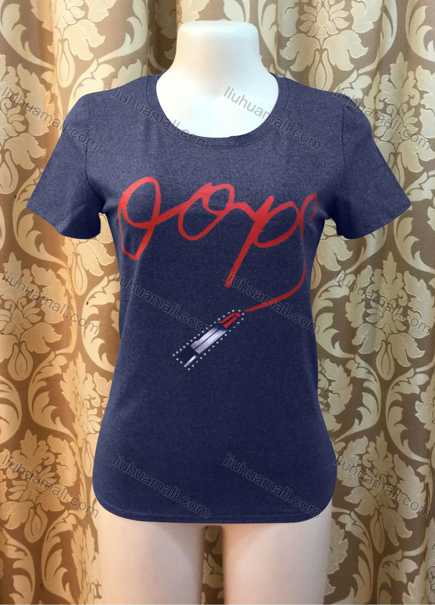 Wholesale Women's Casusal Letter Print Round Neck Short Sleeve Tee - Liuhuamall
