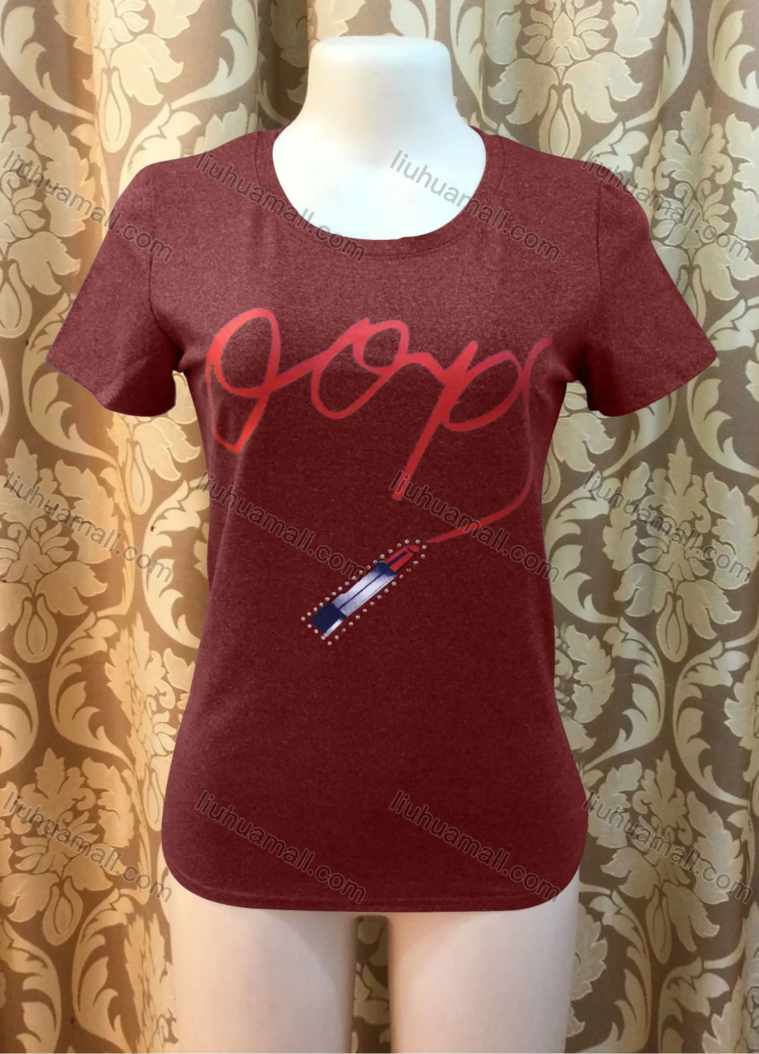 Wholesale Women's Casusal Letter Print Round Neck Short Sleeve Tee - Liuhuamall