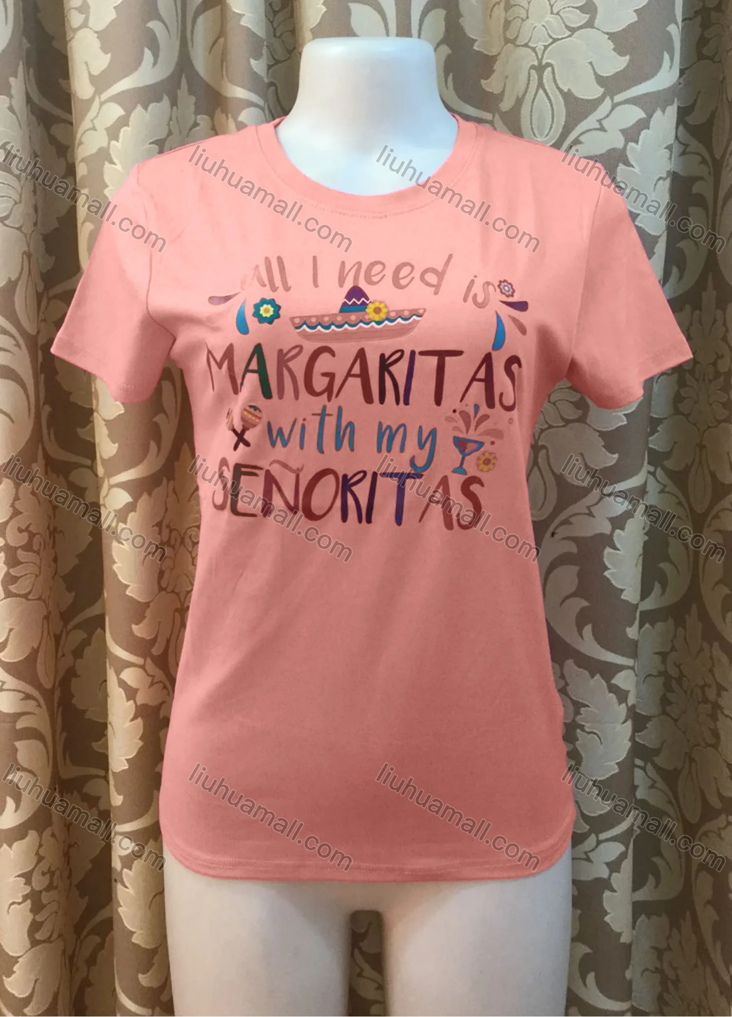 Wholesale Women's Casusal Letter Print Round Neck Short Sleeve Tee - Liuhuamall