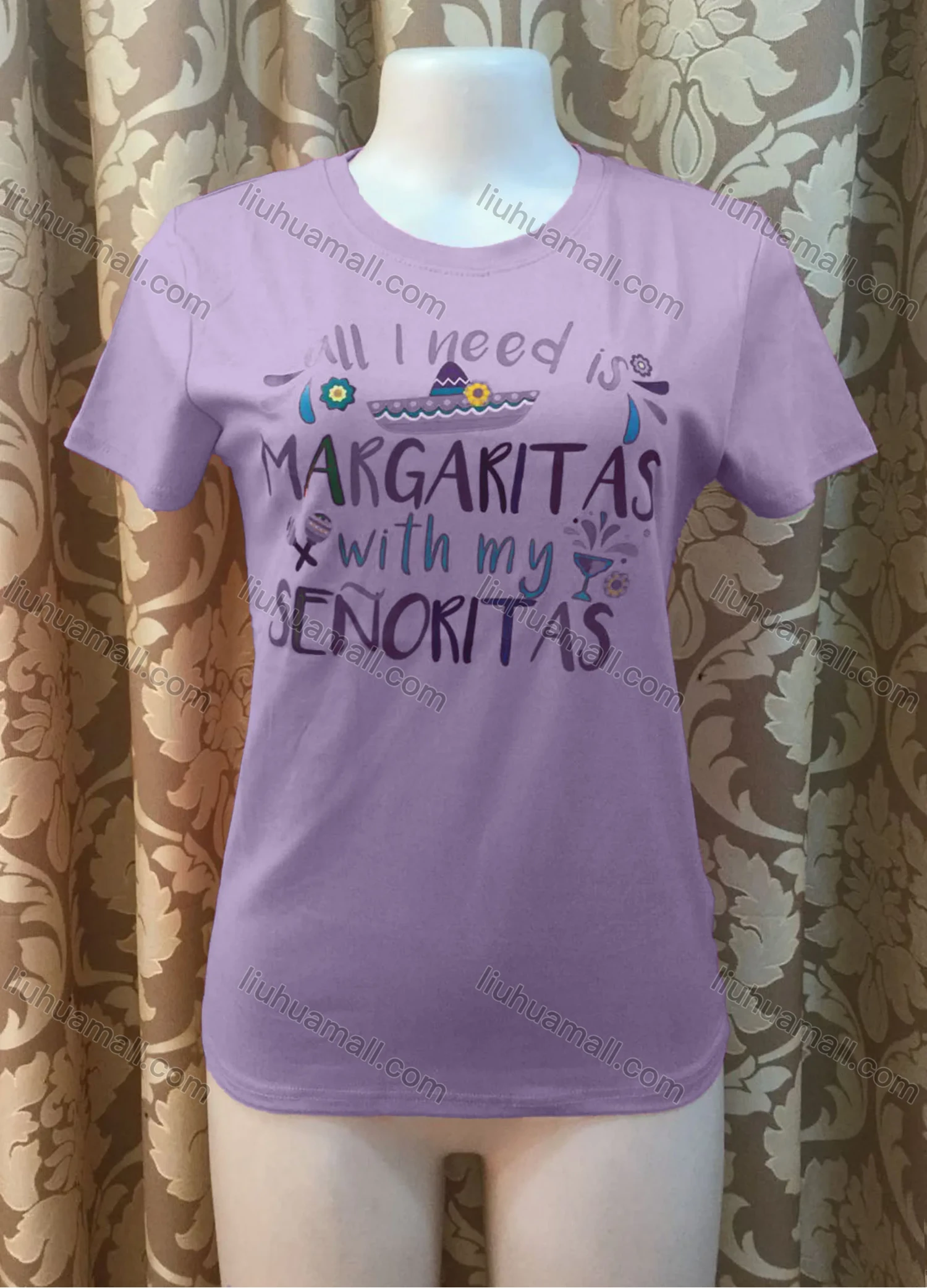 Wholesale Women's Casusal Letter Print Round Neck Short Sleeve Tee - Liuhuamall