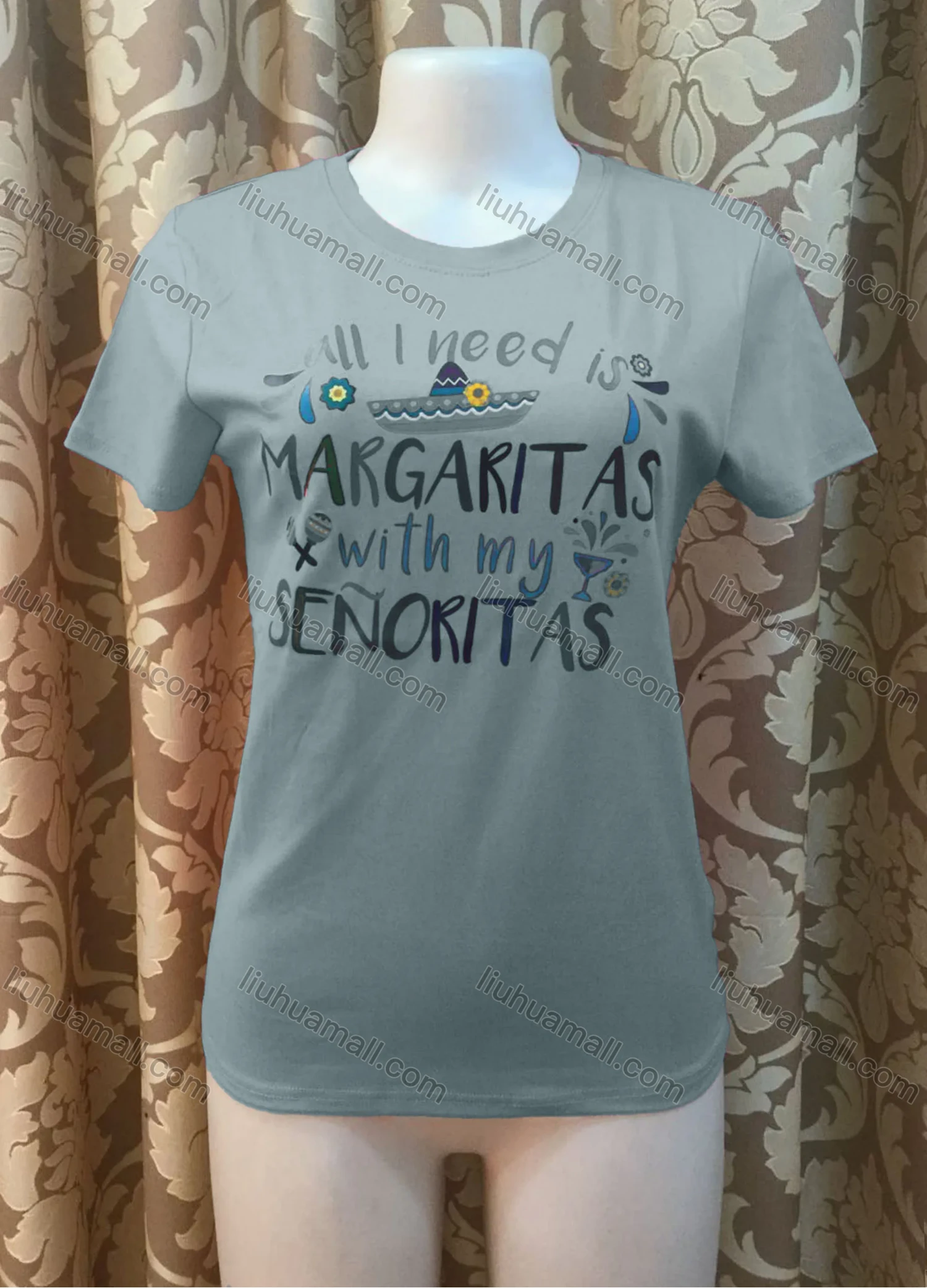 Wholesale Women's Casusal Letter Print Round Neck Short Sleeve Tee - Liuhuamall