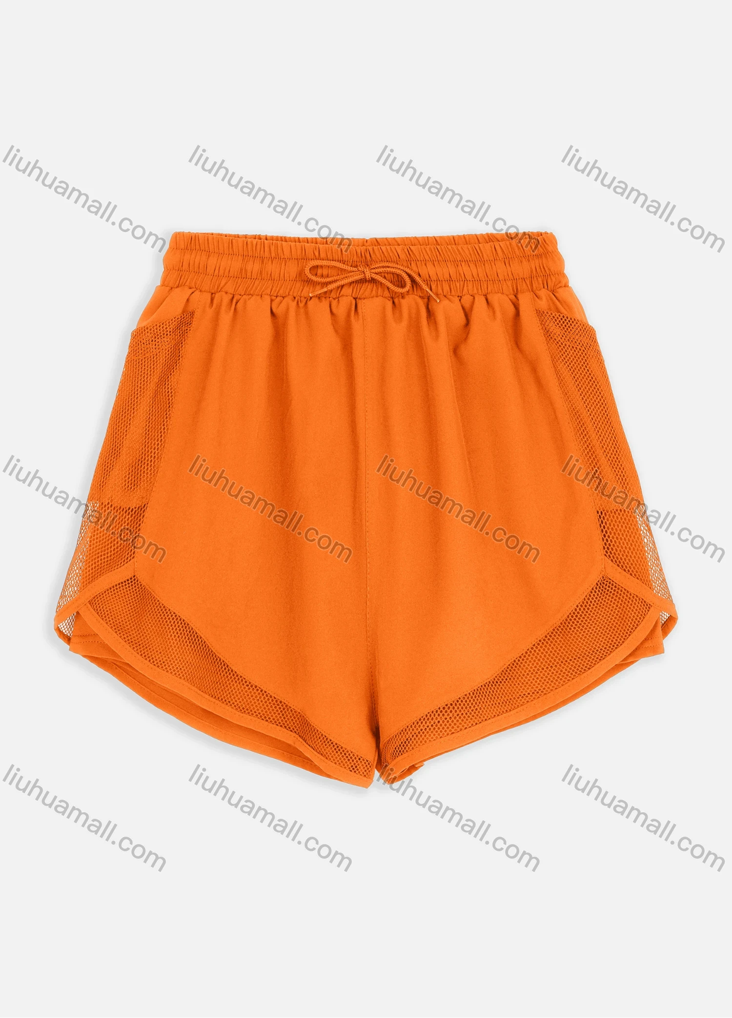 Wholesale Women's Sporty Plain Mesh Drawstring Shorts QYN-2024# - Liuhuamall