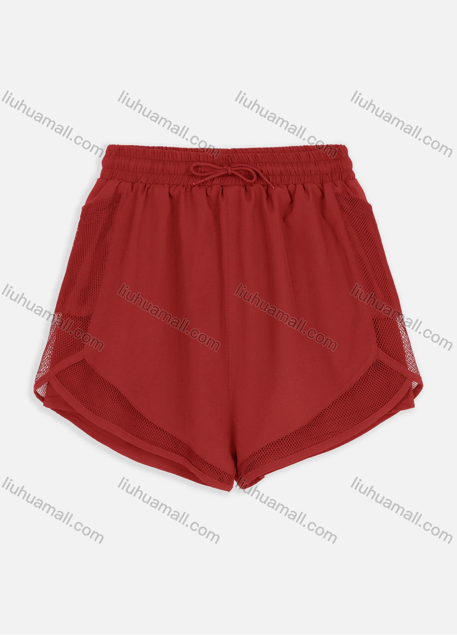 Wholesale Women's Sporty Plain Mesh Drawstring Shorts QYN-2024# - Liuhuamall