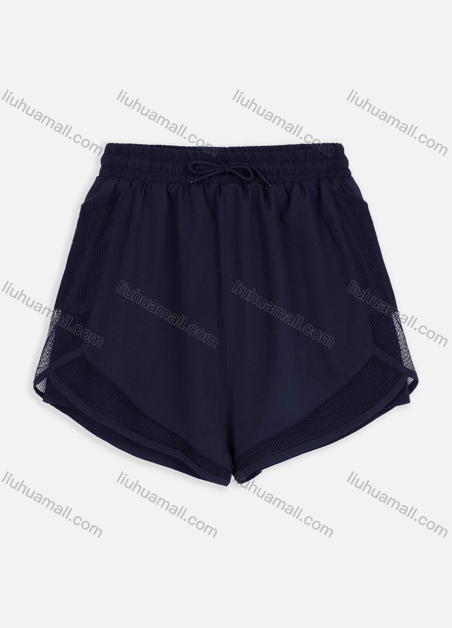 Wholesale Women's Sporty Plain Mesh Drawstring Shorts QYN-2024# - Liuhuamall