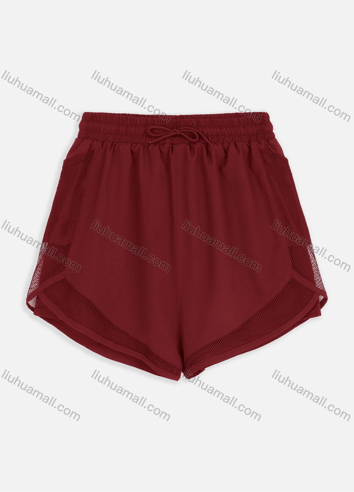 Wholesale Women's Sporty Plain Mesh Drawstring Shorts QYN-2024# - Liuhuamall