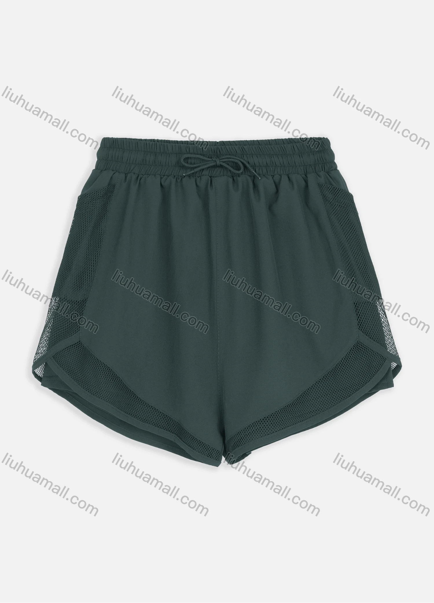 Wholesale Women's Sporty Plain Mesh Drawstring Shorts QYN-2024# - Liuhuamall