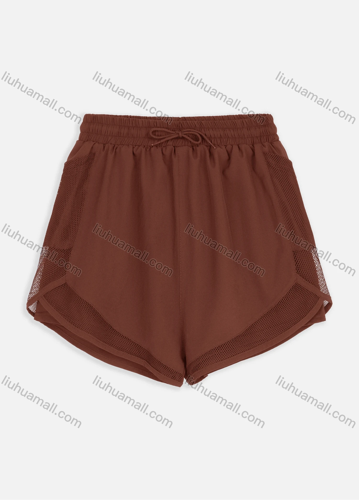 Wholesale Women's Sporty Plain Mesh Drawstring Shorts QYN-2024# - Liuhuamall