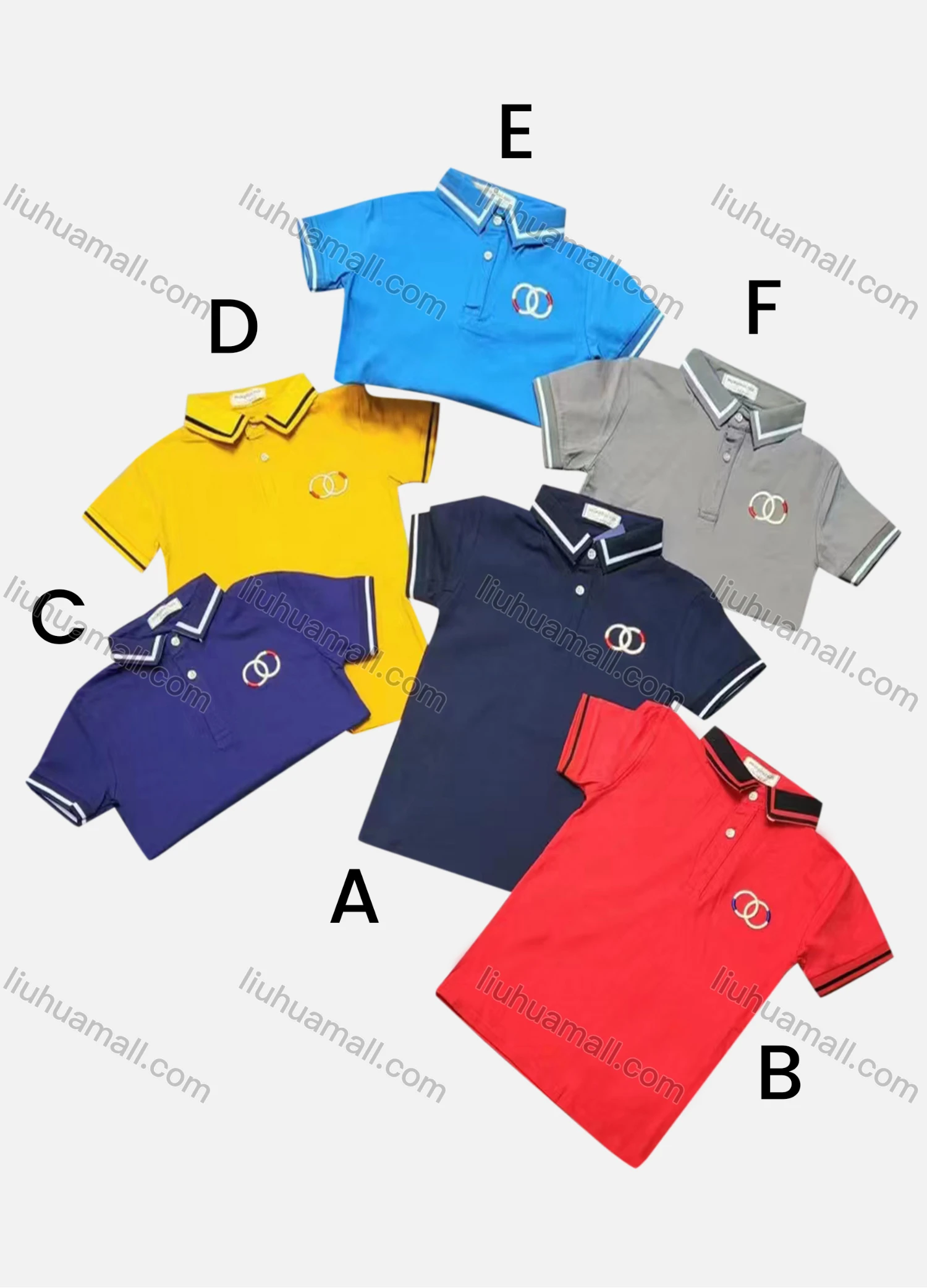 Wholesale Boys Casual Short Sleeve Embroidery Letter Button Front Polo Shirts - Liuhuamall