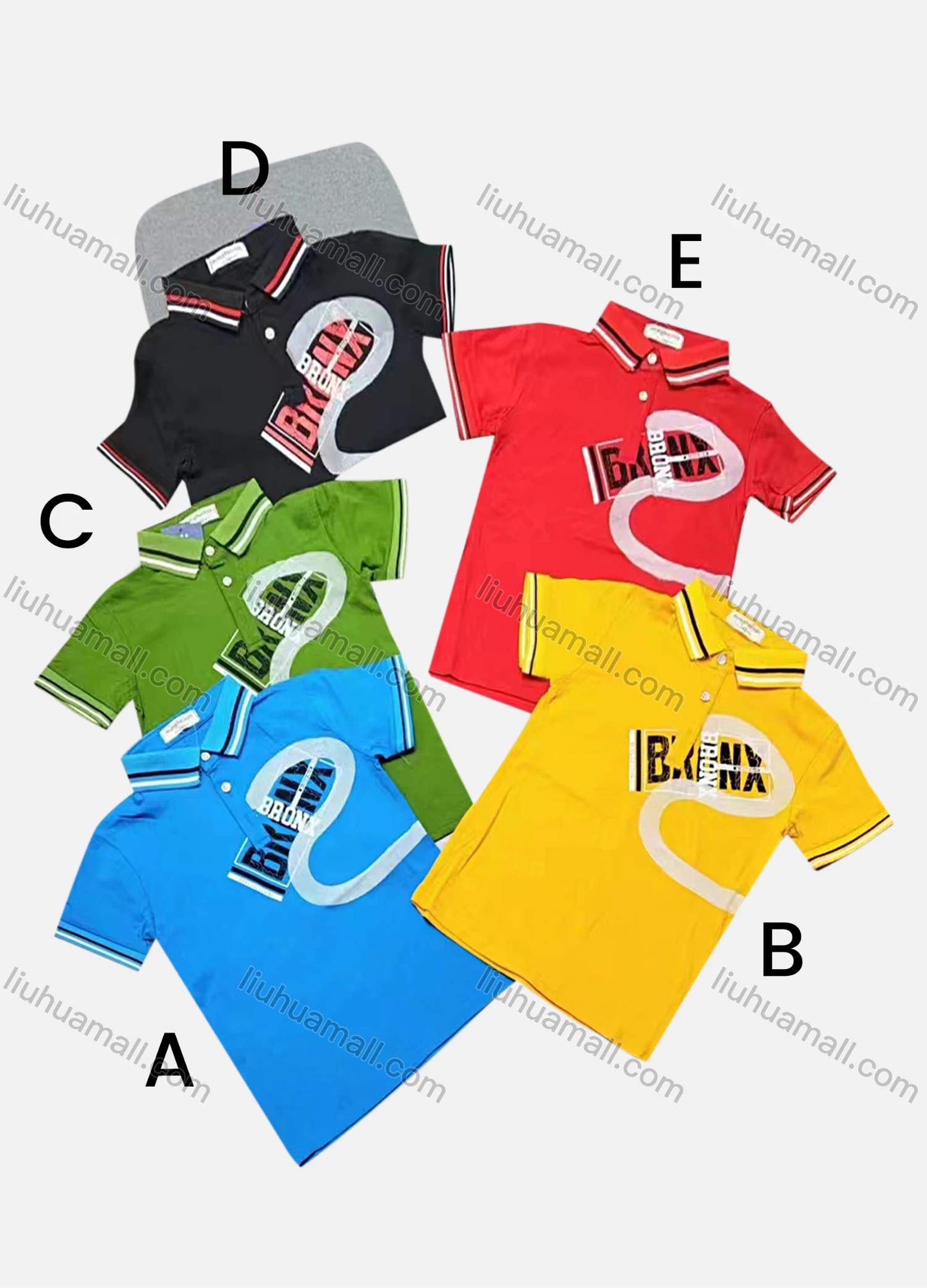 Wholesale Boys Casual Short Sleeve Letter Print Button Front Polo Shirts - Liuhuamall