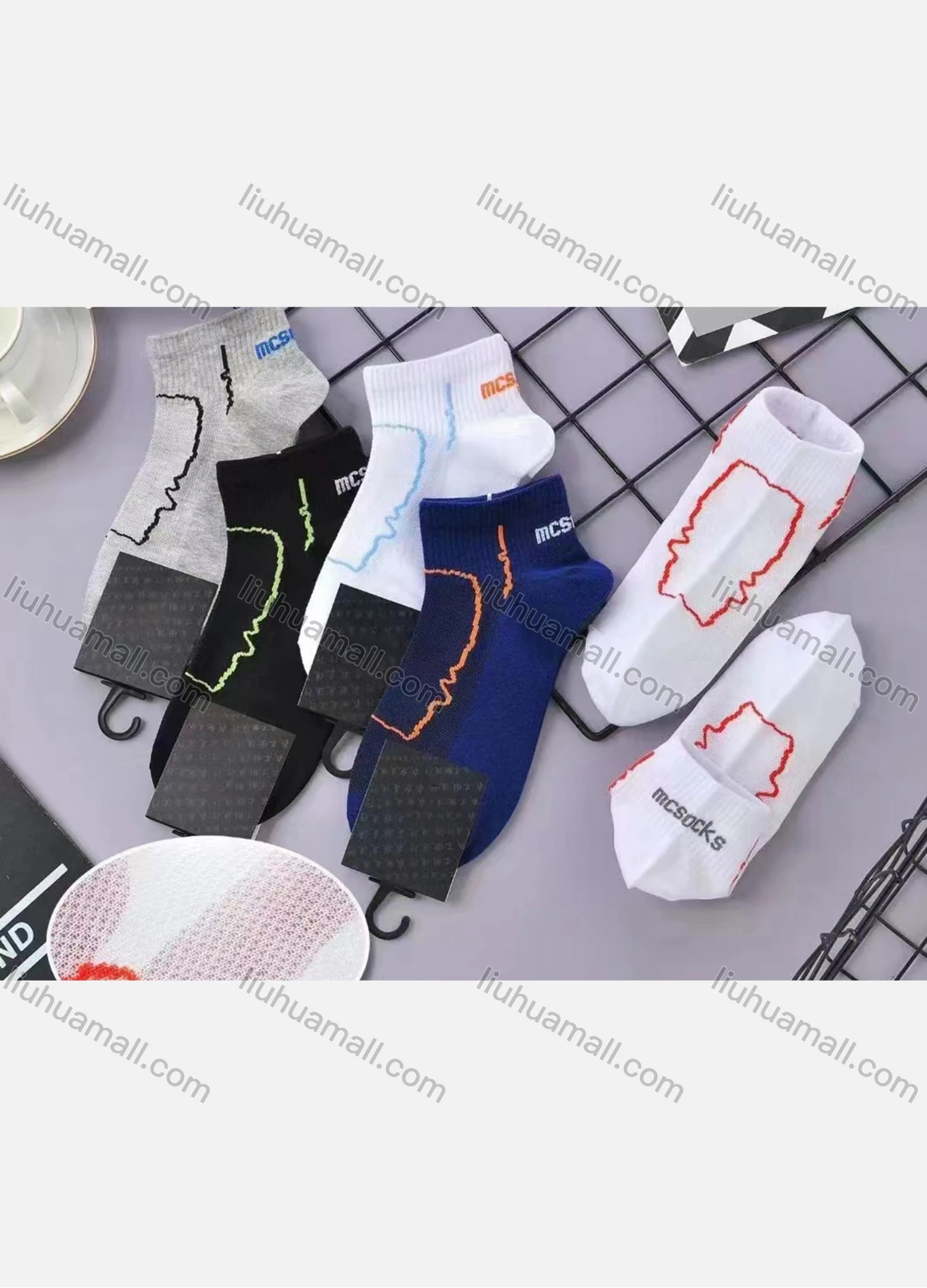 Wholesale Boys Comfy Letter Graphic Cushioned Crew Ankle Socks(10 Piece of Pack) - Liuhuamall