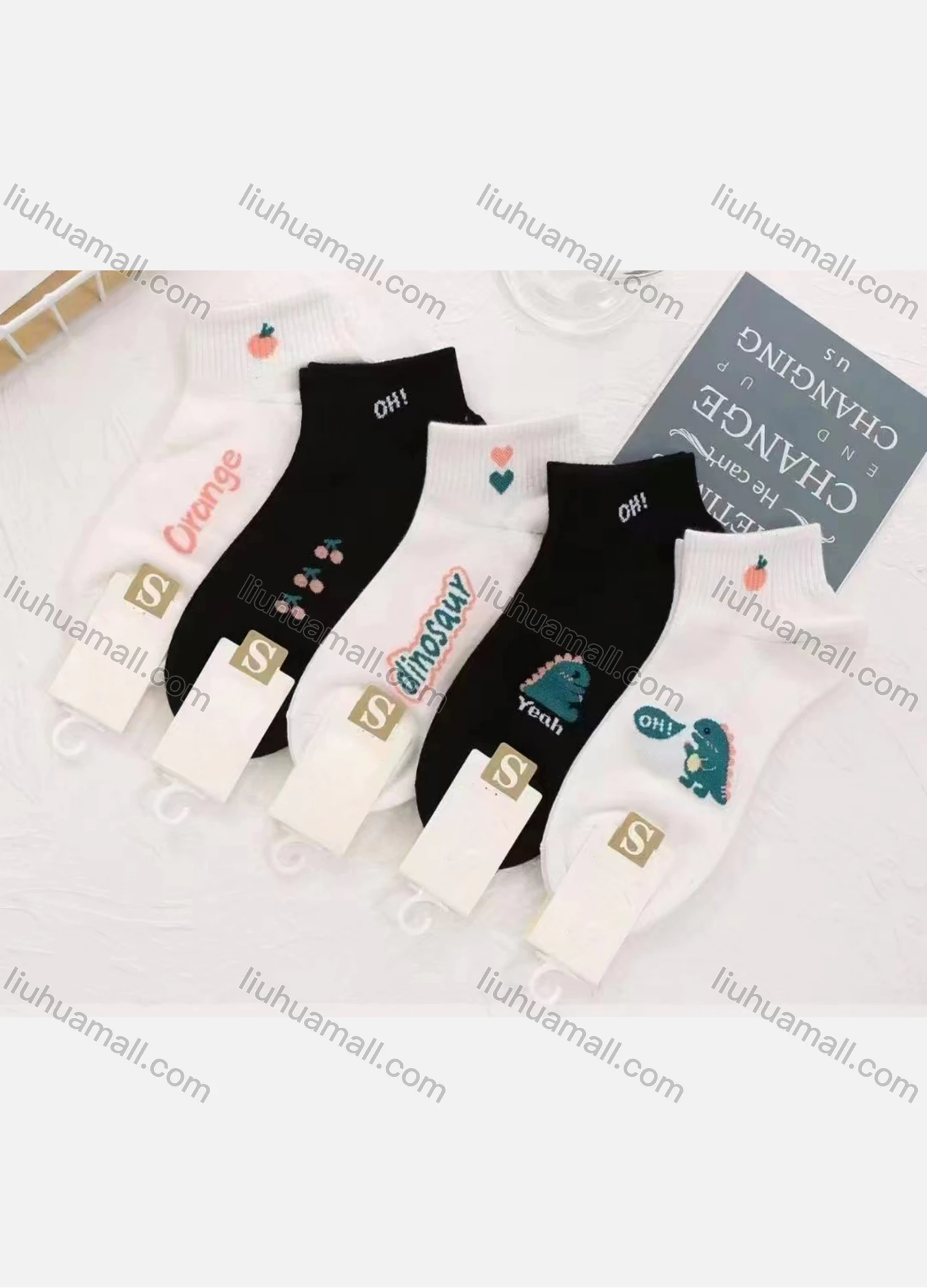 Wholesale Boys Comfy Cartoon Print Cushioned Crew Ankle Socks(10 Piece of Pack) - Liuhuamall