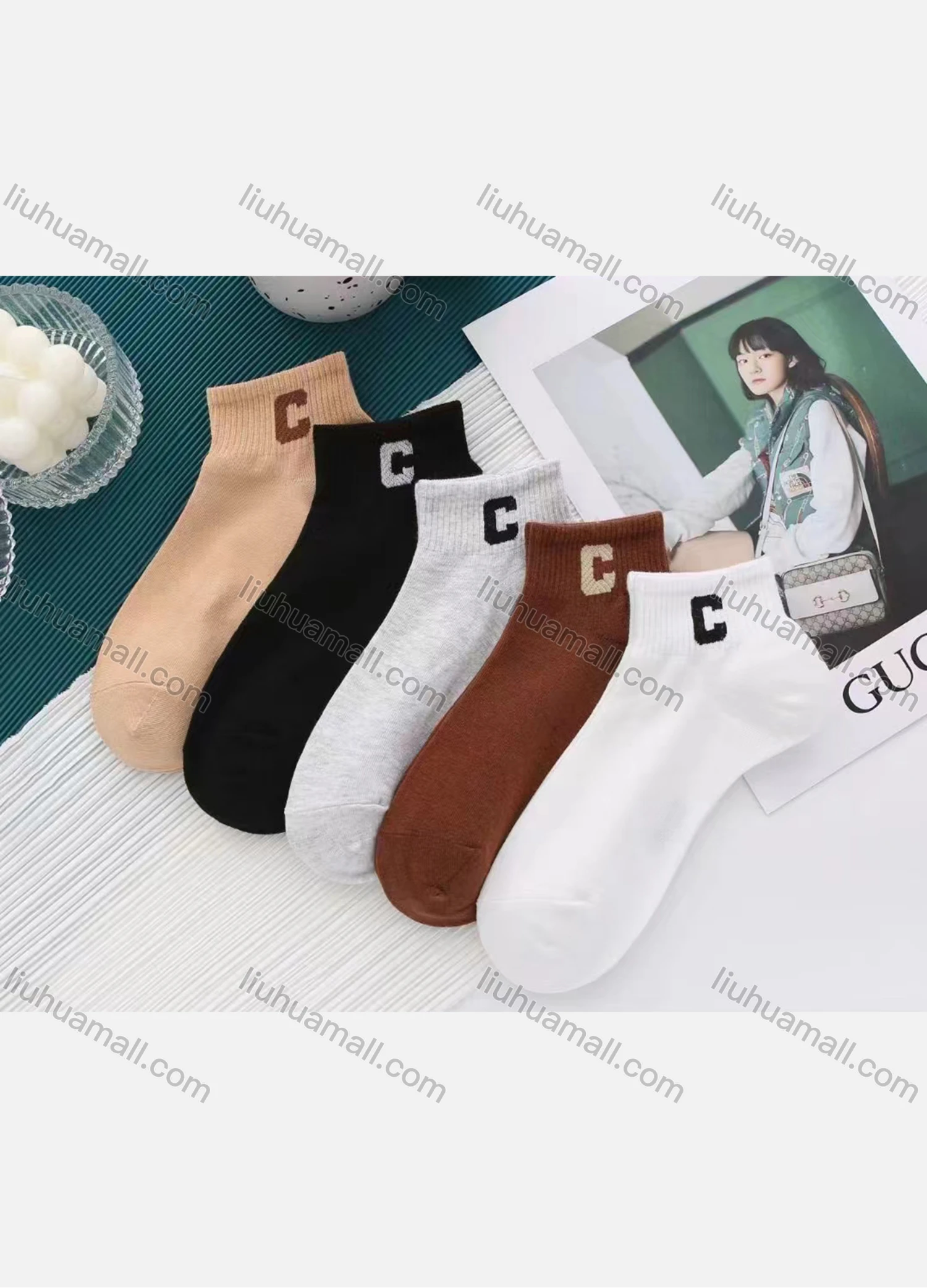 Wholesale Boys Comfy Letter Print Crew Ankle Socks(10 Piece of Pack) - Liuhuamall