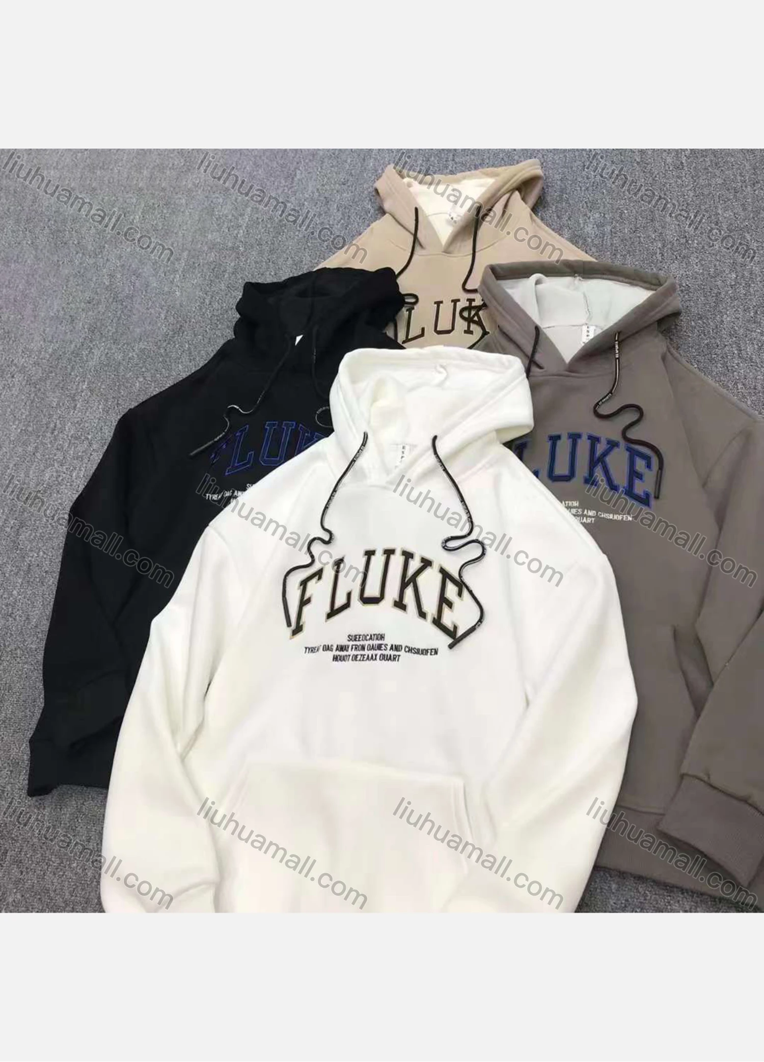 Wholesale Men's Casual Letter Print Drawstring Long Sleeve Kangaroo Pocket Hoodie - Liuhuamall