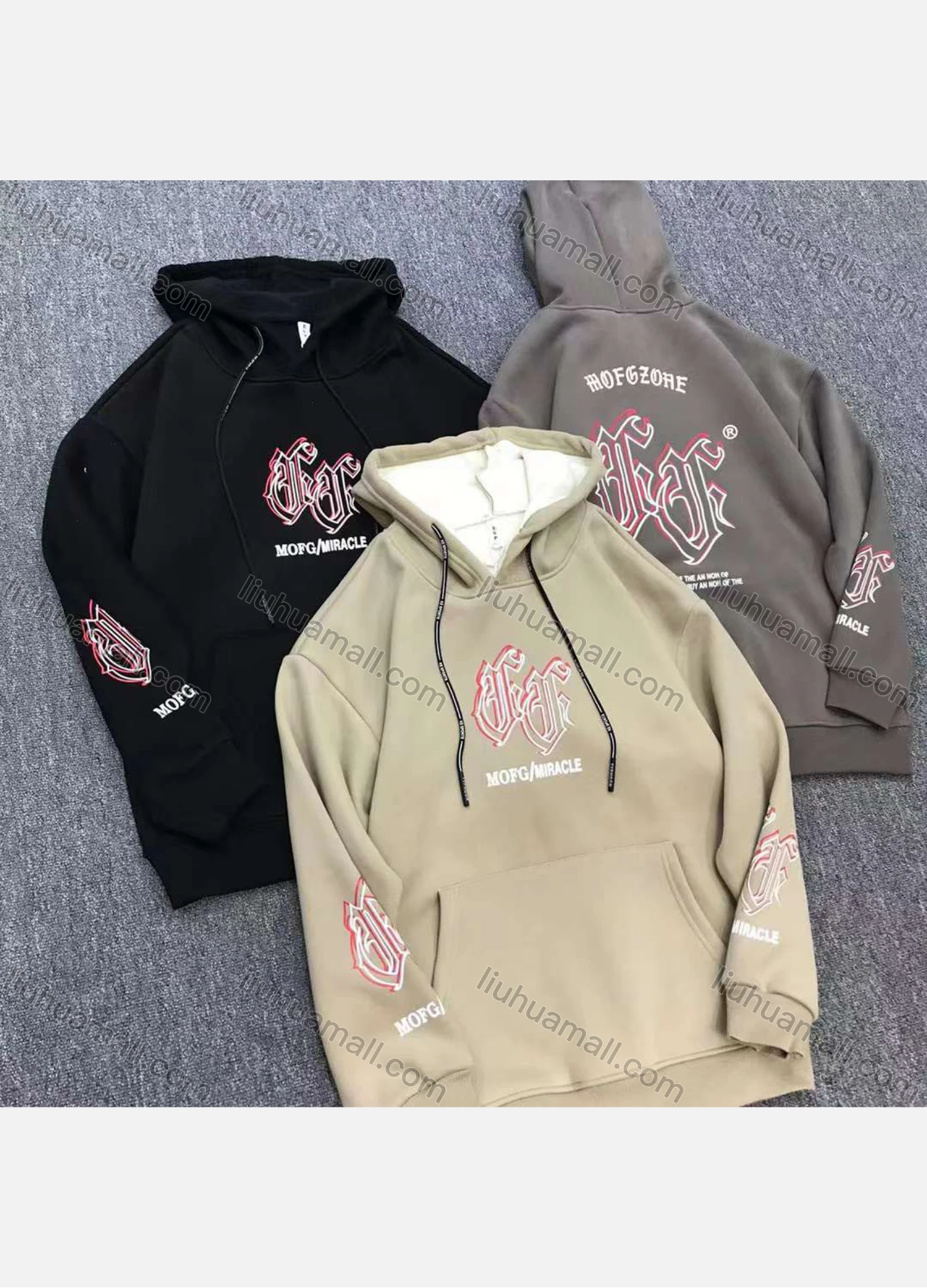 Wholesale Men's Casual Letter Print Drawstring Long Sleeve Kangaroo Pocket Hoodie - Liuhuamall