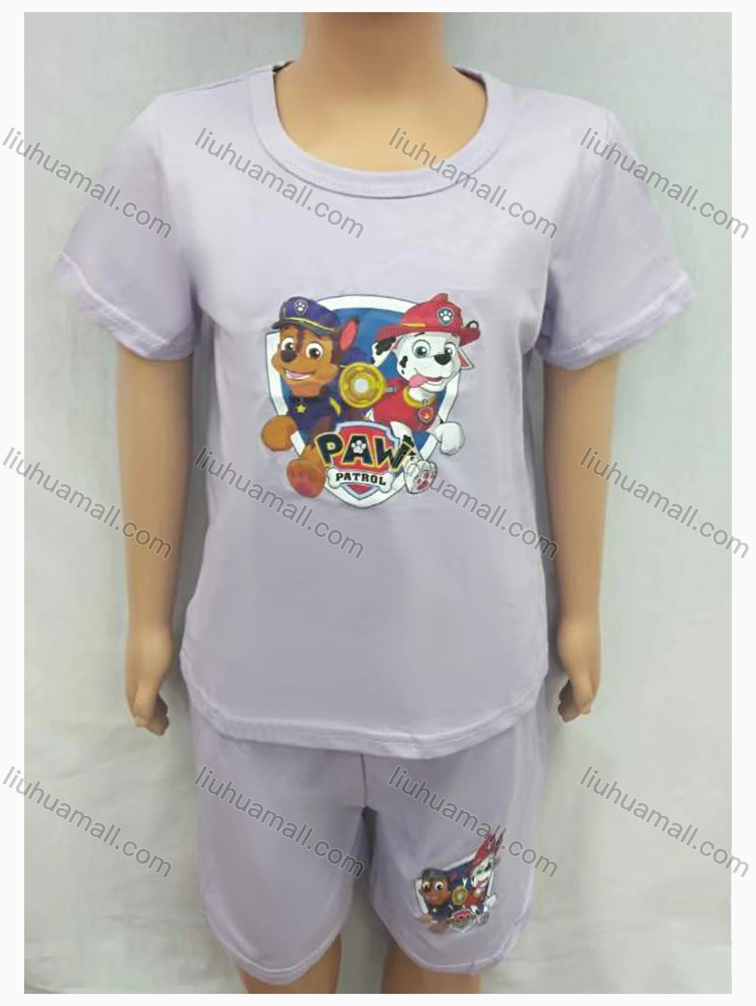 Wholesale Unisex Casual Round Neck Short Sleeve Cartoon Print Top & Shorts Set - Liuhuamall