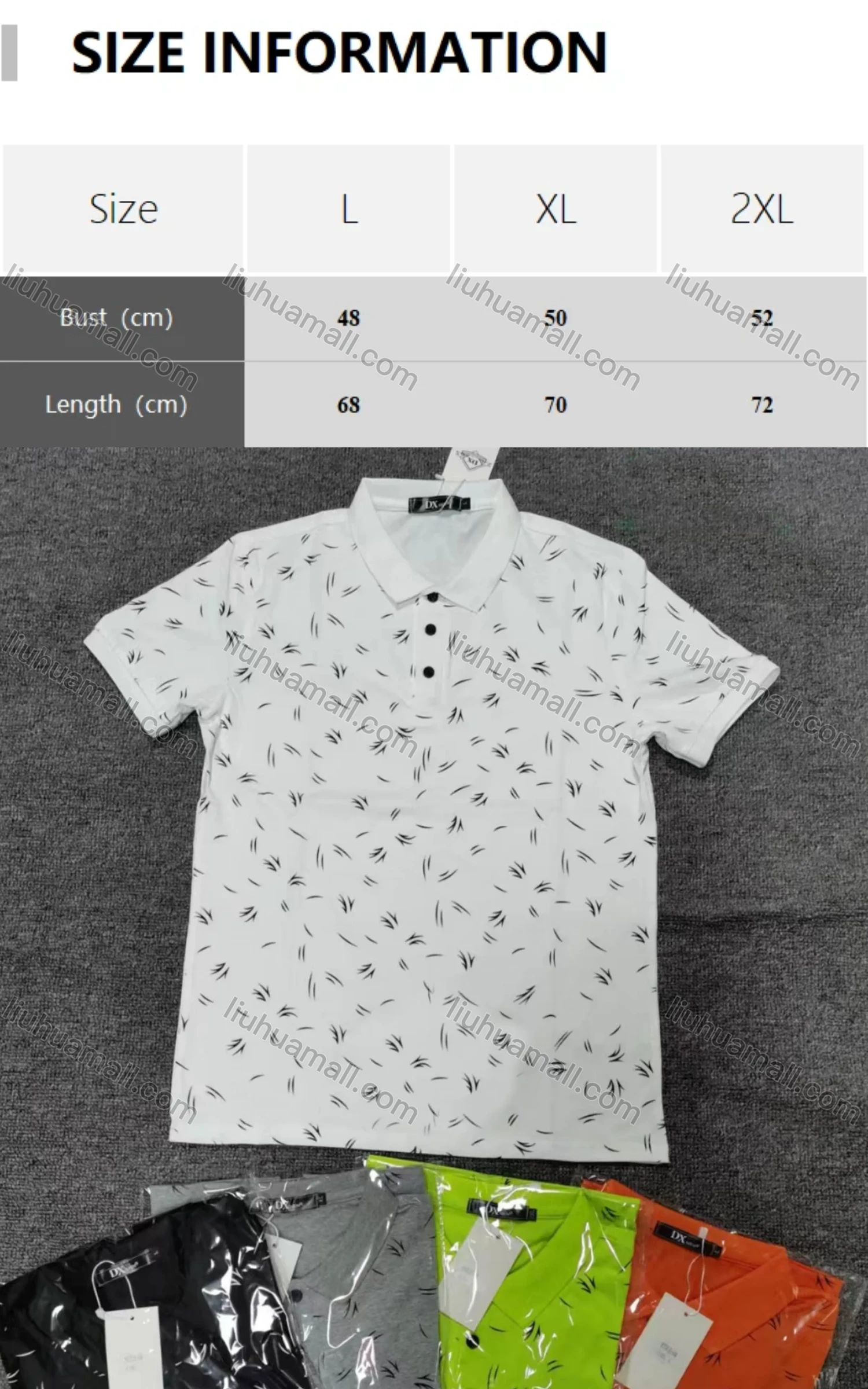 Wholesale Men's Casual 100%Cotton Collared Short Sleeve Polo Shirt - Liuhuamall