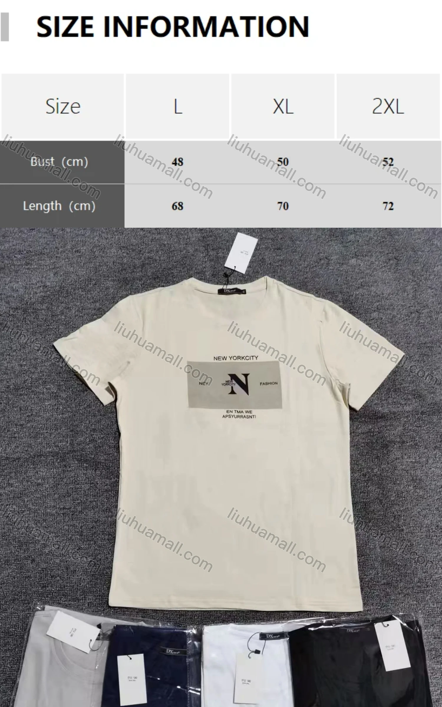Wholesale Men's Casual 100%Cotton Round Neck Letter T-shirt - Liuhuamall