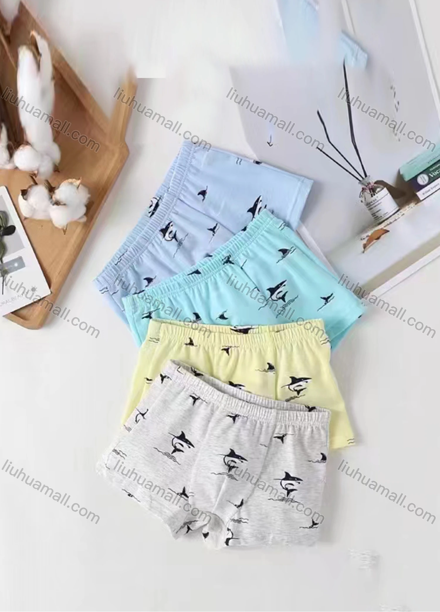 Wholesale Boy's Allover Print Breathable HIgh Waist Boxer Brief (Pack of 2) - Liuhuamall