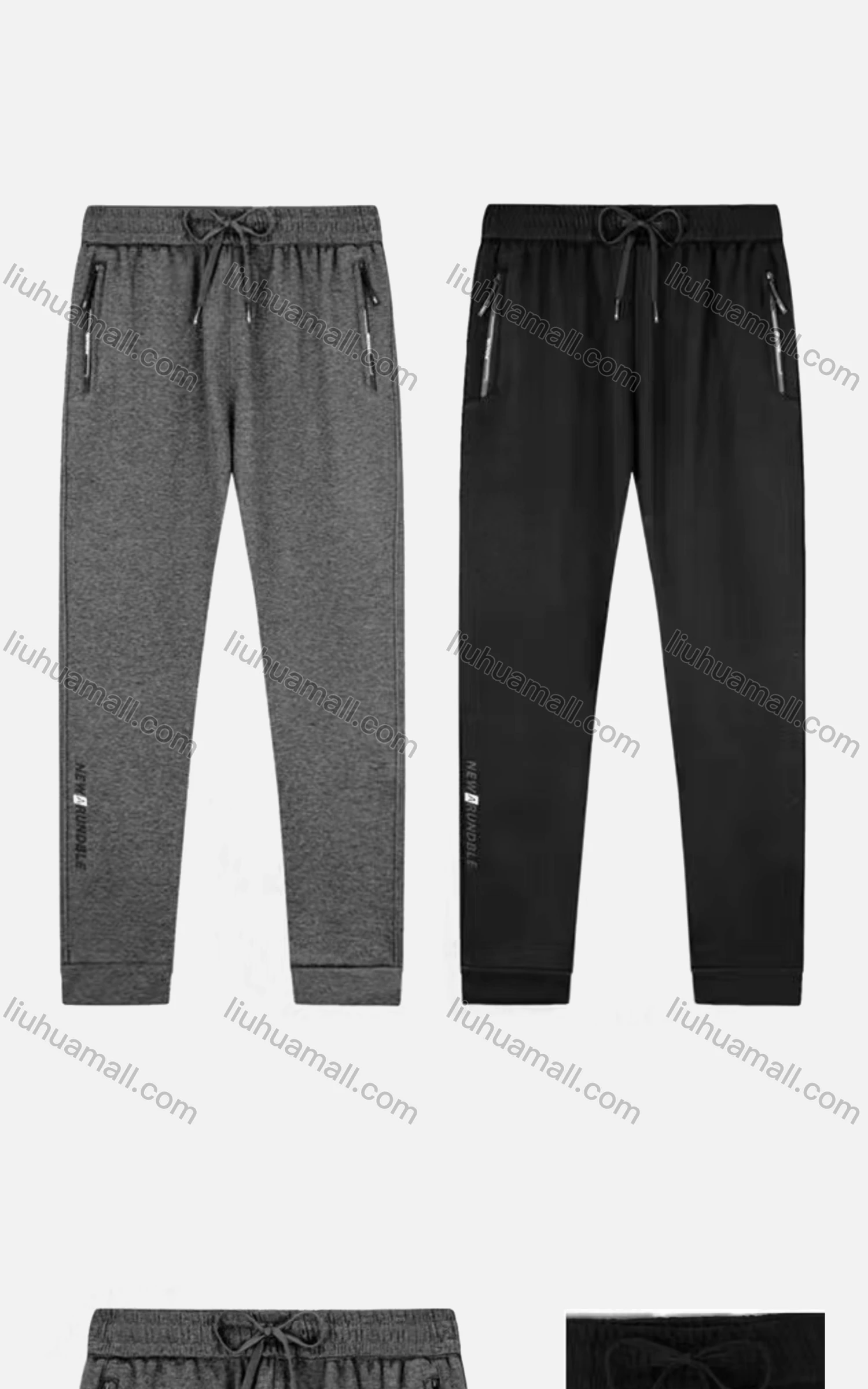 Wholesale Men's Sporty Plain Thermal Lined Drawstring Pockets Pants - Liuhuamall