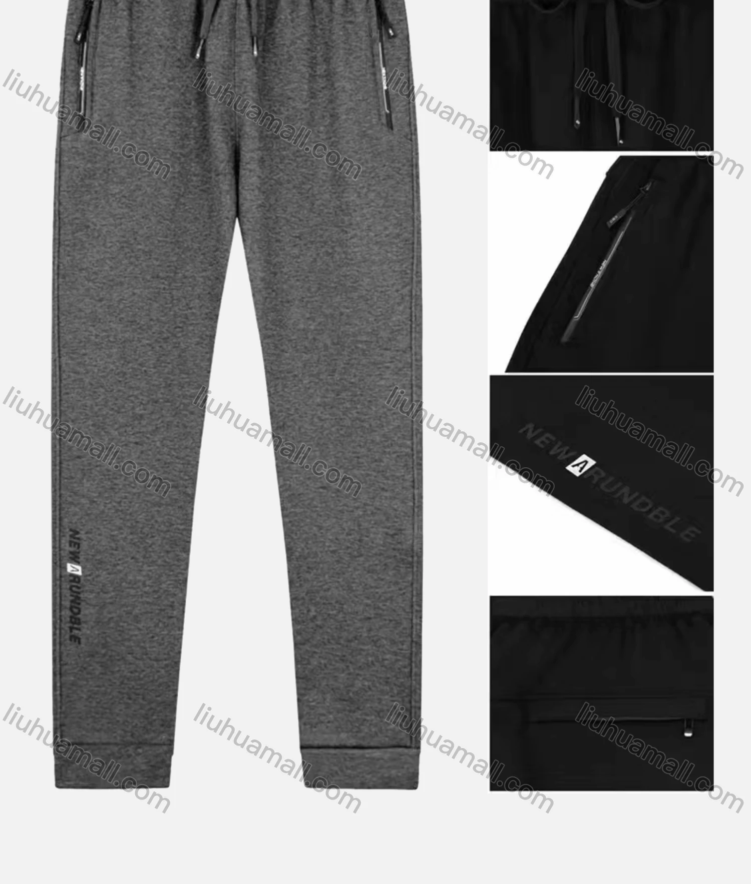 Wholesale Men's Sporty Plain Thermal Lined Drawstring Pockets Pants - Liuhuamall