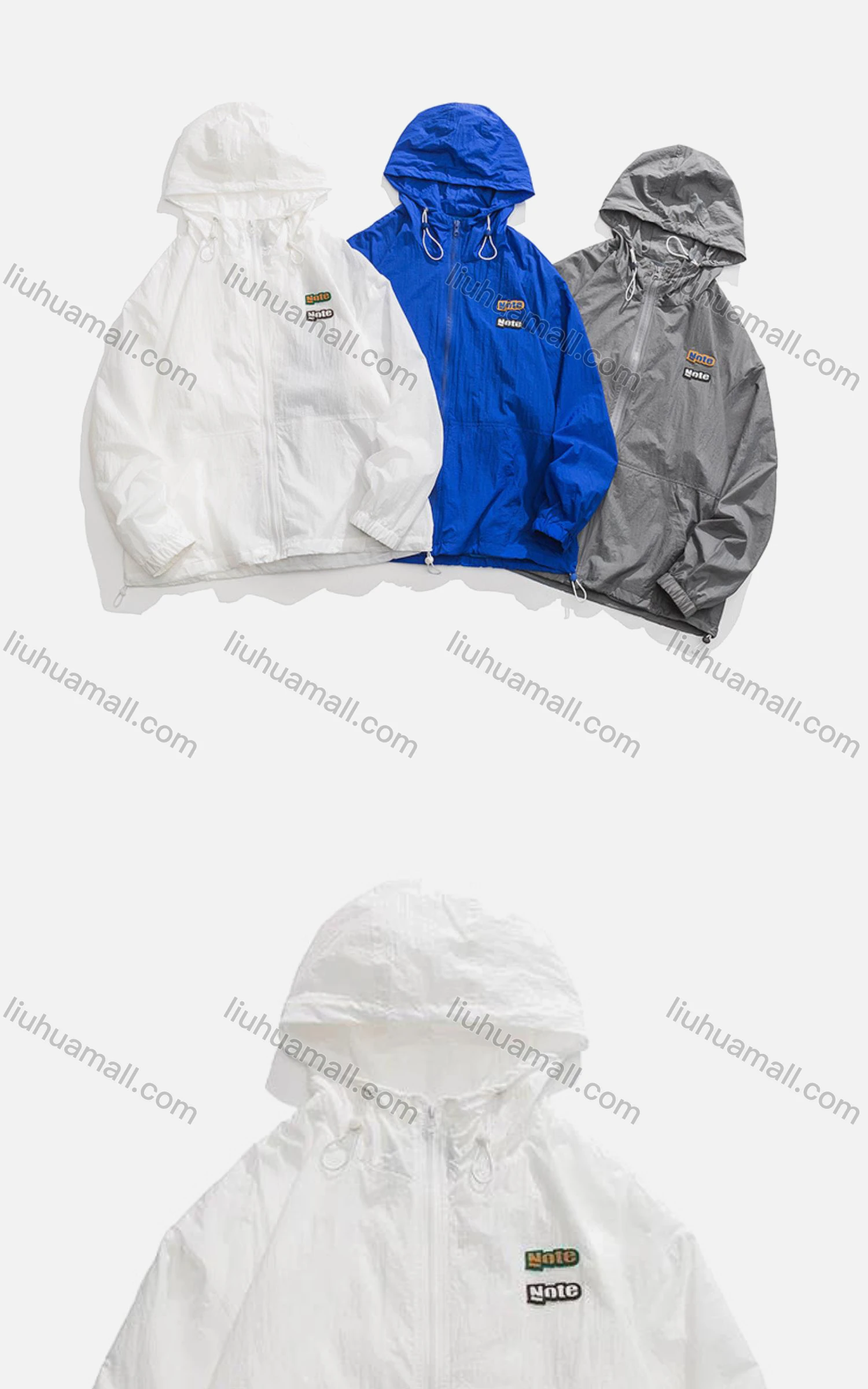 Wholesale Men's Casual Drawstring Lightweight Zip Up Sunscreen Hoodie - Liuhuamall