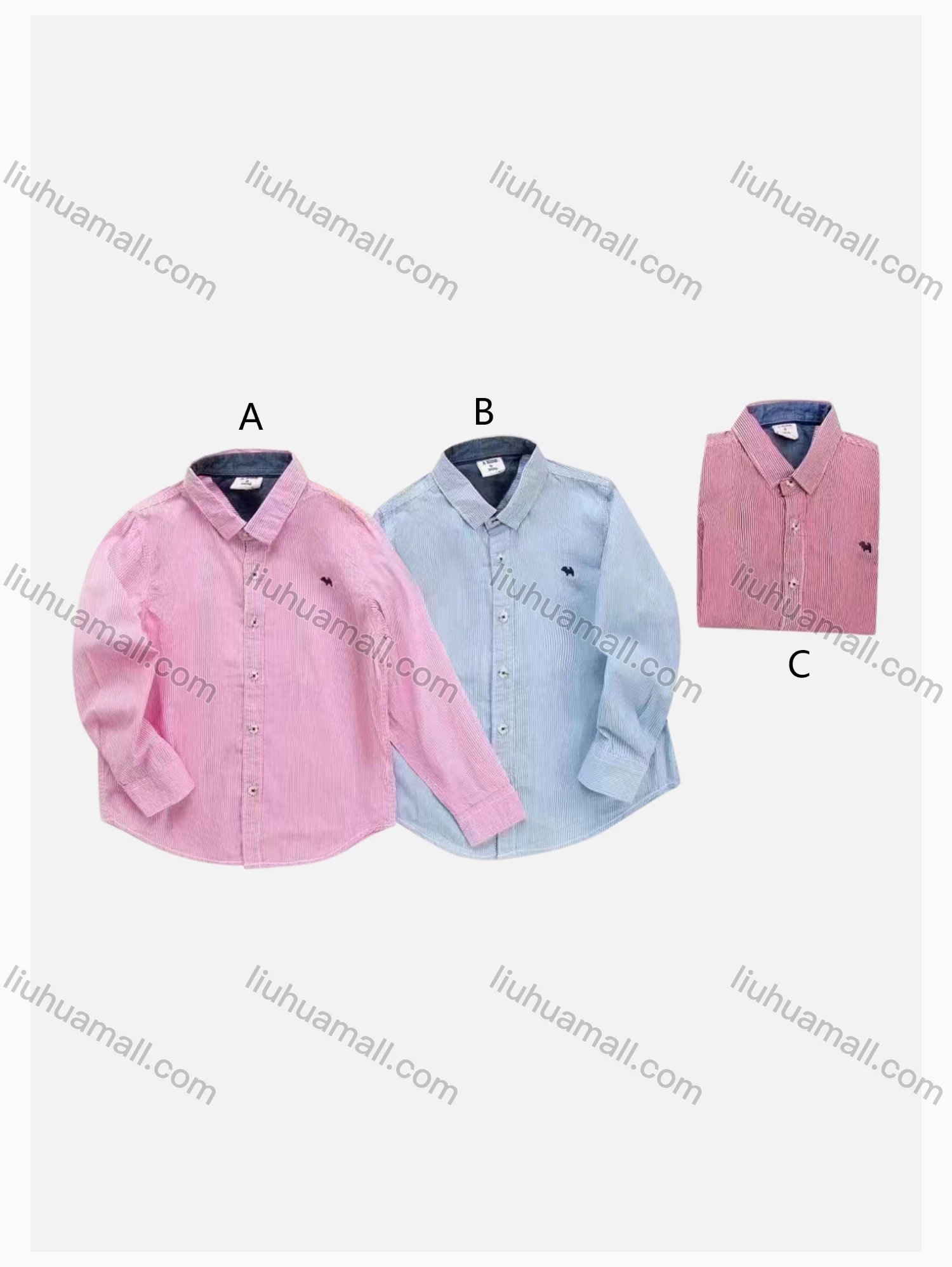 Wholesale Boys' Casual Collared Long Sleeve Pocket Plain Shirt - Liuhuamall