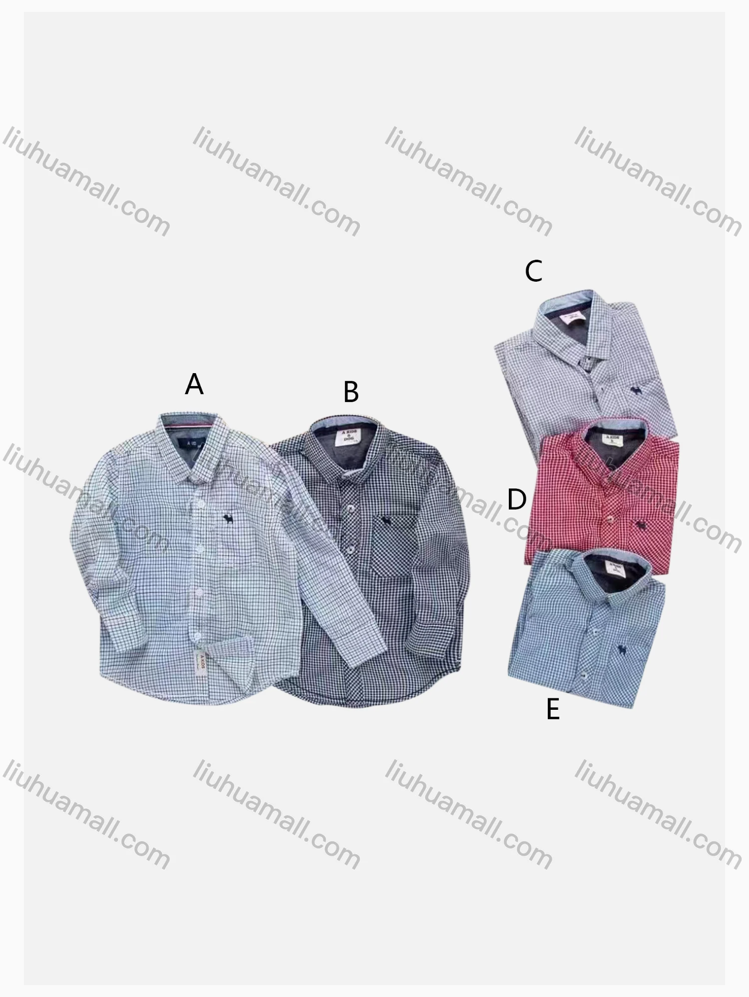 Wholesale Boys' Casual Collared Long Sleeve Pocket Plaid Print Shirt - Liuhuamall