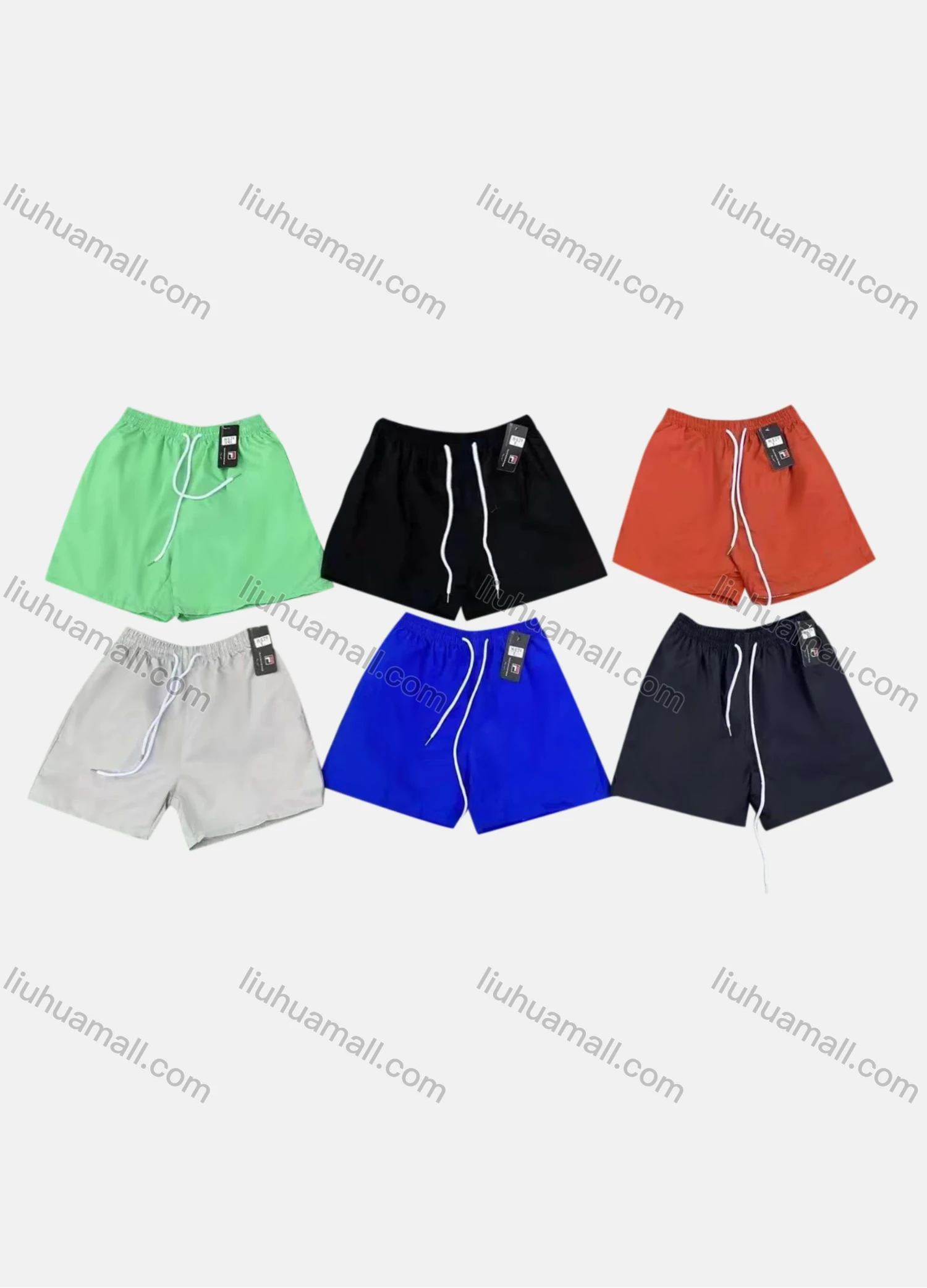 Wholesale Men's Swim Trunks Quick Dry Plain Drawstring Beach Shorts - Liuhuamall